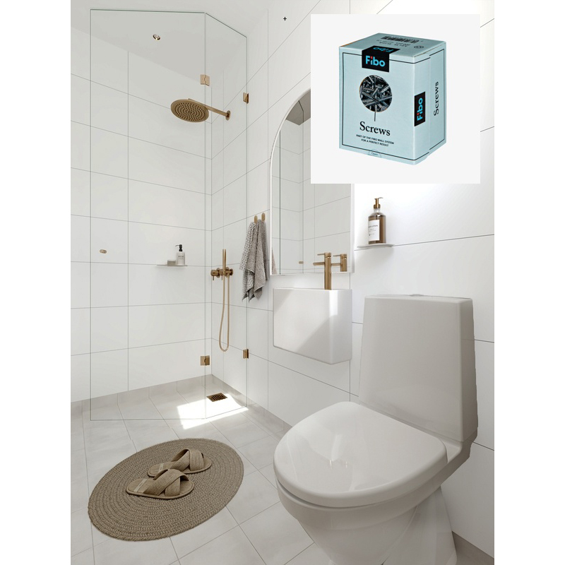 Baderomspanel Fibo 2094-TM6030 White med Monteringsskruer