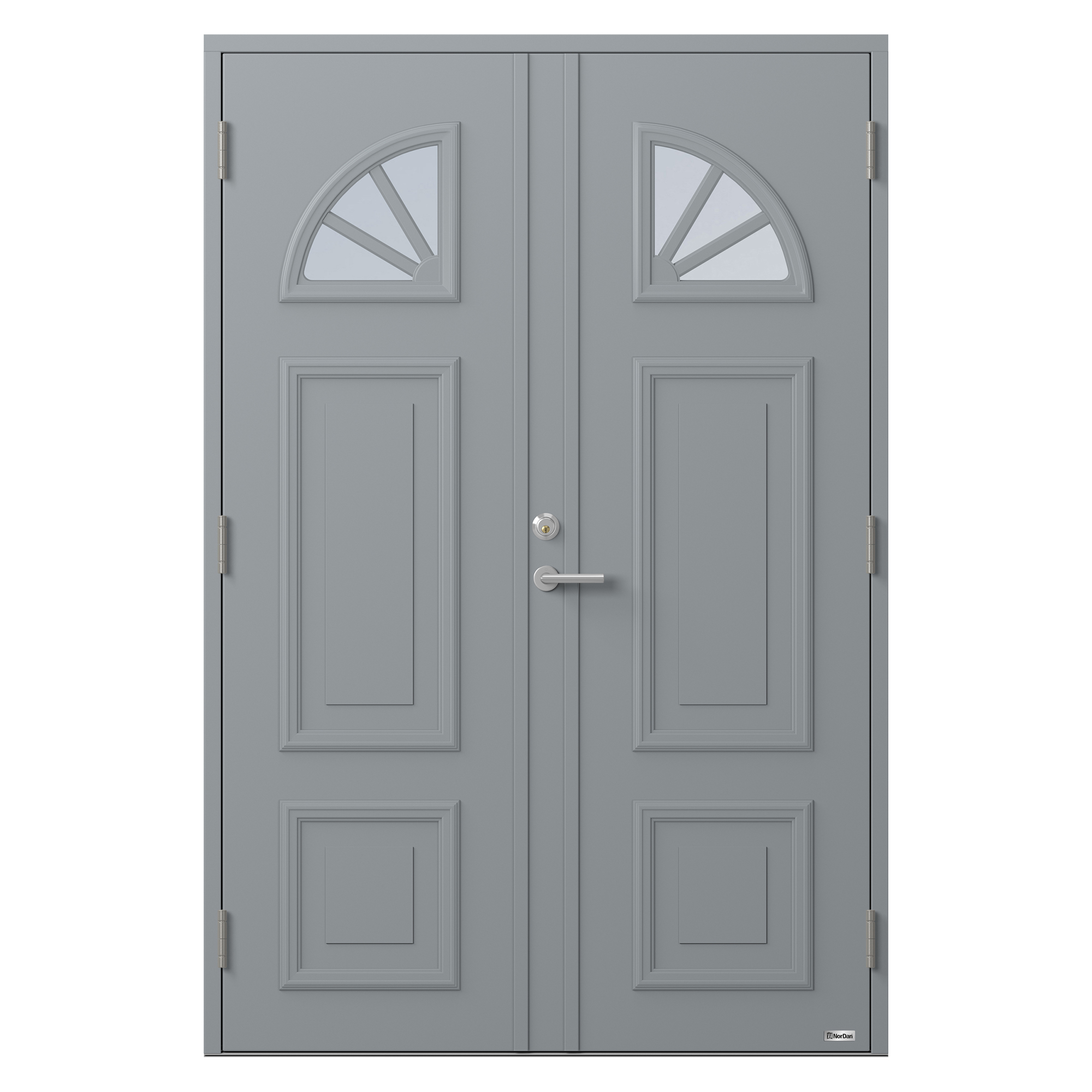 Parytterdörr NorDan Bor Månen 820PG BxH: 140x210 Höger, RAL 7040, Ljusgrå - Installation/montering finns att köpa till