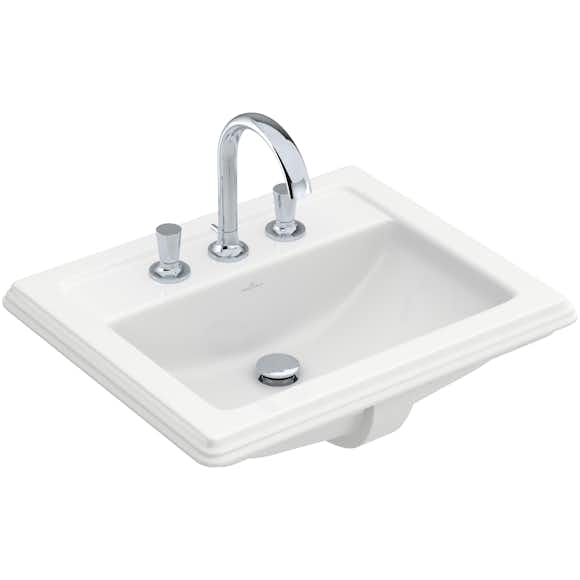 tvättställ villeroy & boch hommage inbyggt 630 mm med bräddavlopp