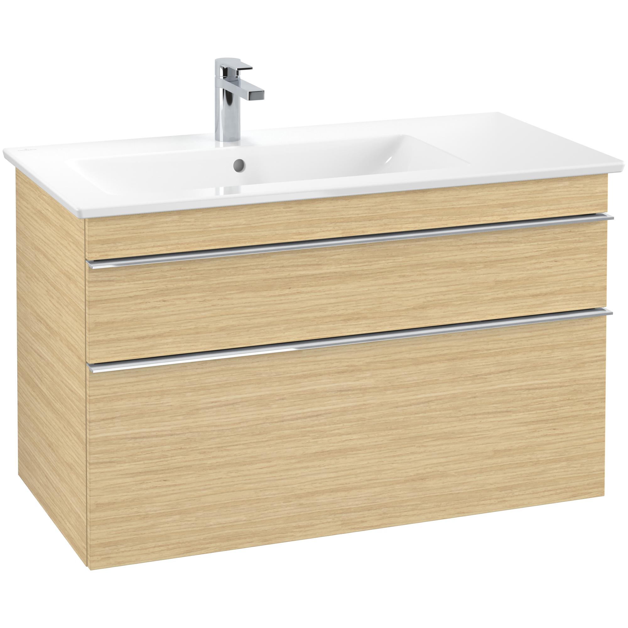 Tvättställsskåp Villeroy & Boch Venticello 95 cm med 2 Lådor för Ocentrerat Skåpstvättställ | badrum - badrumsmobler - tvattstallsskap-och-kommod | KakelKungen