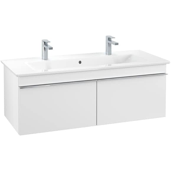 tvättställsskåp villeroy & boch venticello 115 cm med 2 lådor för centrerat skåpstvättställ