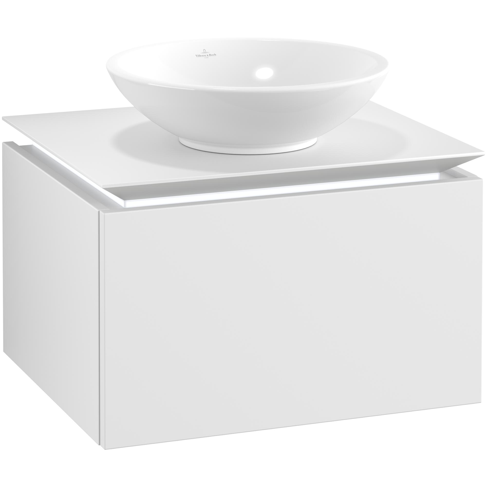 Tvättställsskåp Villeroy & Boch Legato Kompakt 600 med 1 Låda för Ytmonterat Tvättställ | badrum - badrumsmobler - tvattstallsskap-och-kommod | KakelKungen