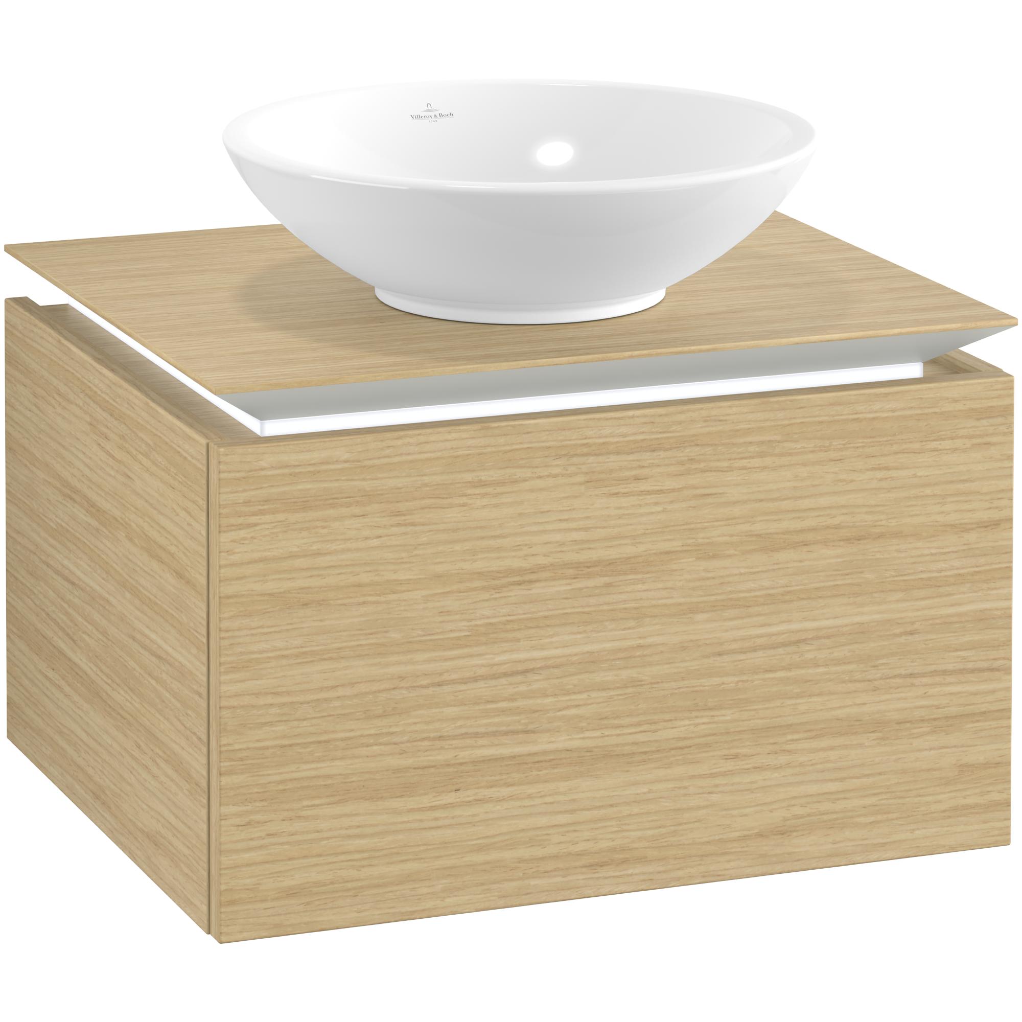 Tvättställsskåp Villeroy & Boch Legato Kompakt 600 med 1 Låda för Ytmonterat Tvättställ | badrum - badrumsmobler - tvattstallsskap-och-kommod | KakelKungen