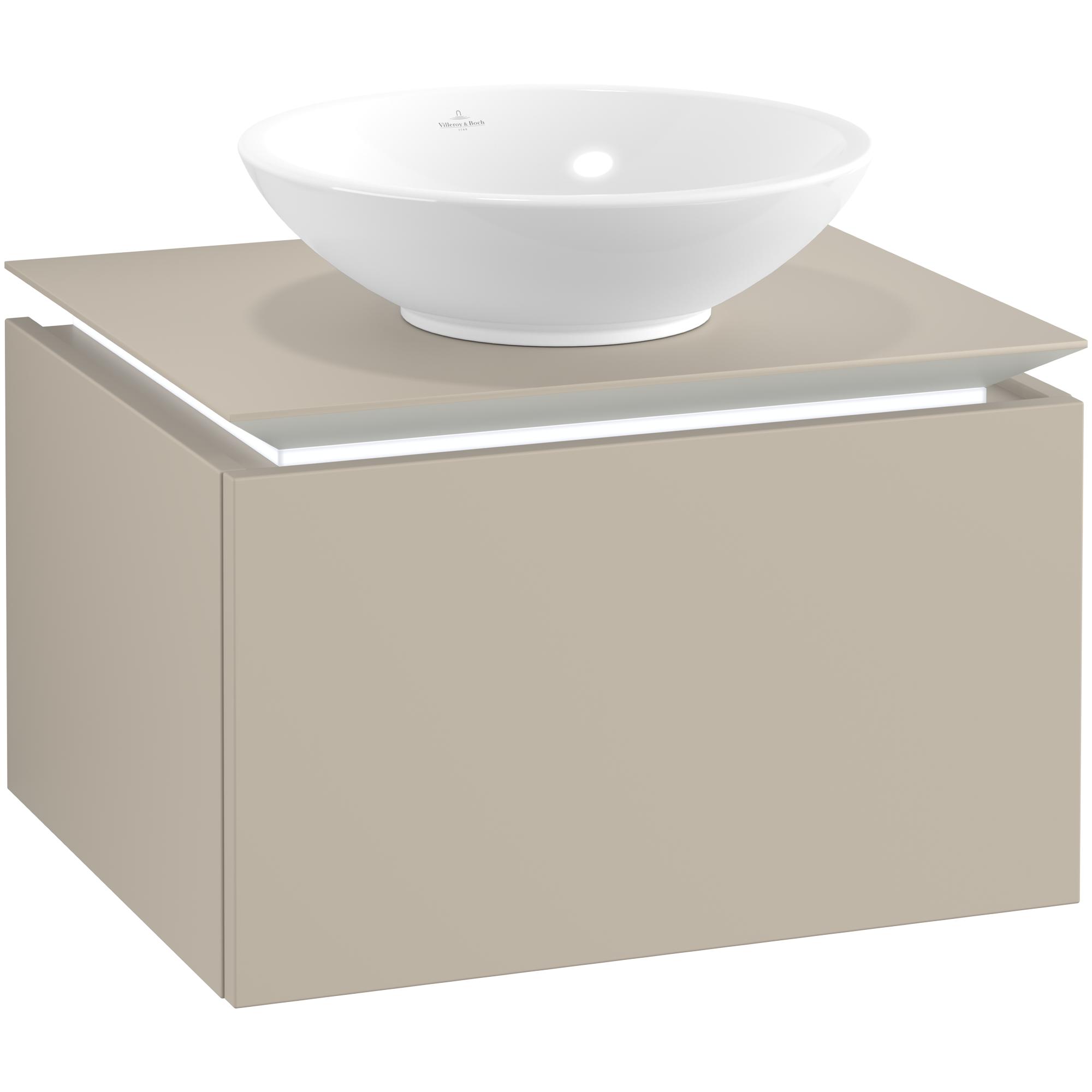 Tvättställsskåp Villeroy & Boch Legato Kompakt 600 med 1 Låda för Ytmonterat Tvättställ | badrum - badrumsmobler - tvattstallsskap-och-kommod | KakelKungen