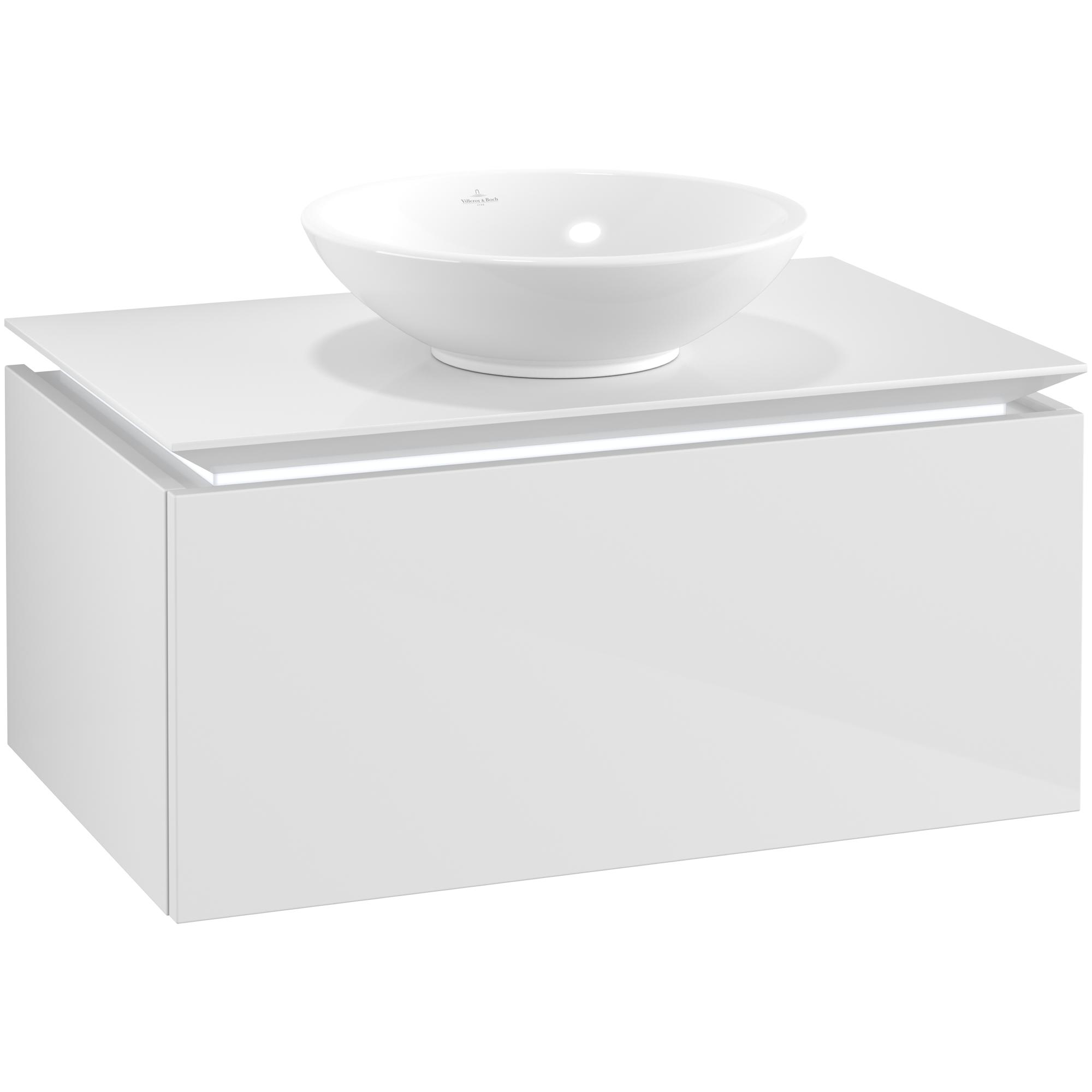 tvättställsskåp villeroy & boch legato kompakt 800 med 1 låda för ytmonterat tvättställ