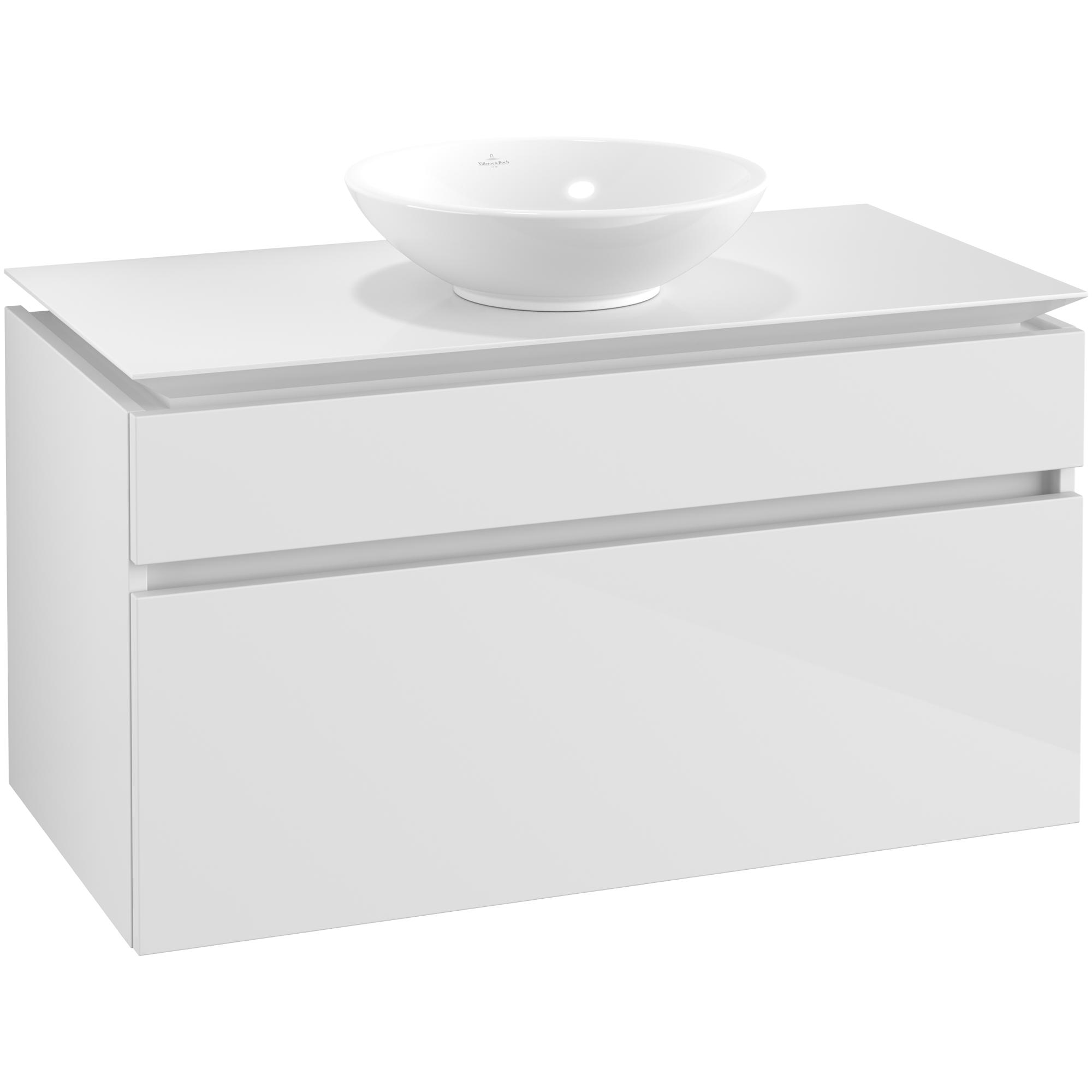 Tvättställsskåp Villeroy & Boch Legato 1000 med 2 Lådor för Ytmonterat Tvättställ | badrum - badrumsmobler - tvattstallsskap-och-kommod | KakelKungen