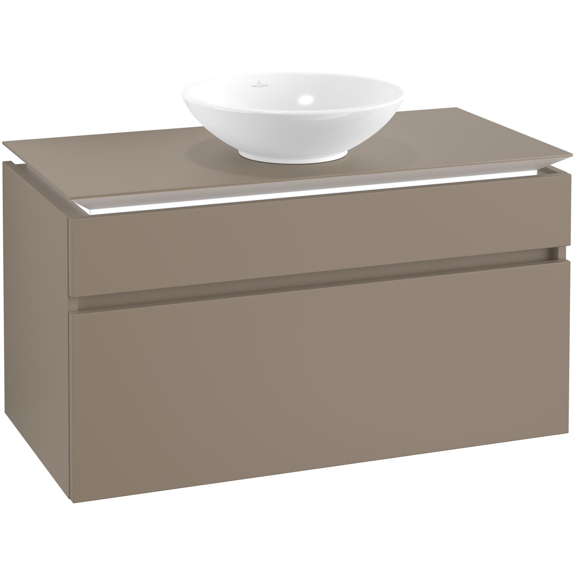 Tvättställsskåp Villeroy & Boch Legato 1000 med 2 Lådor för Ytmonterat Tvättställ | badrum - badrumsmobler - tvattstallsskap-och-kommod | KakelKungen