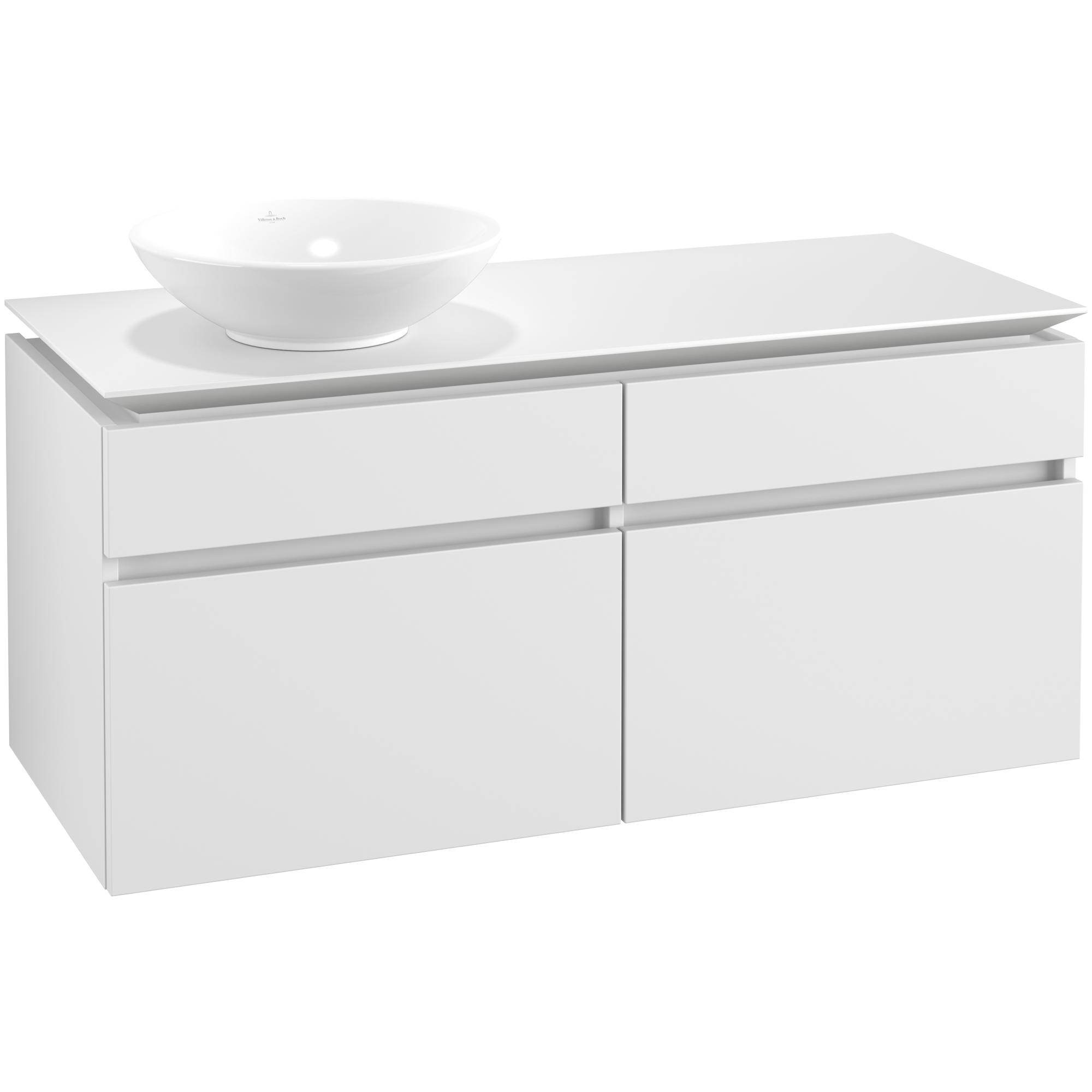 Tvättställsskåp Villeroy & Boch Legato 1200 med 4 Lådor för Ocentrerat Ytmonterat Tvättställ | badrum - badrumsmobler - tvattstallsskap-och-kommod | KakelKungen