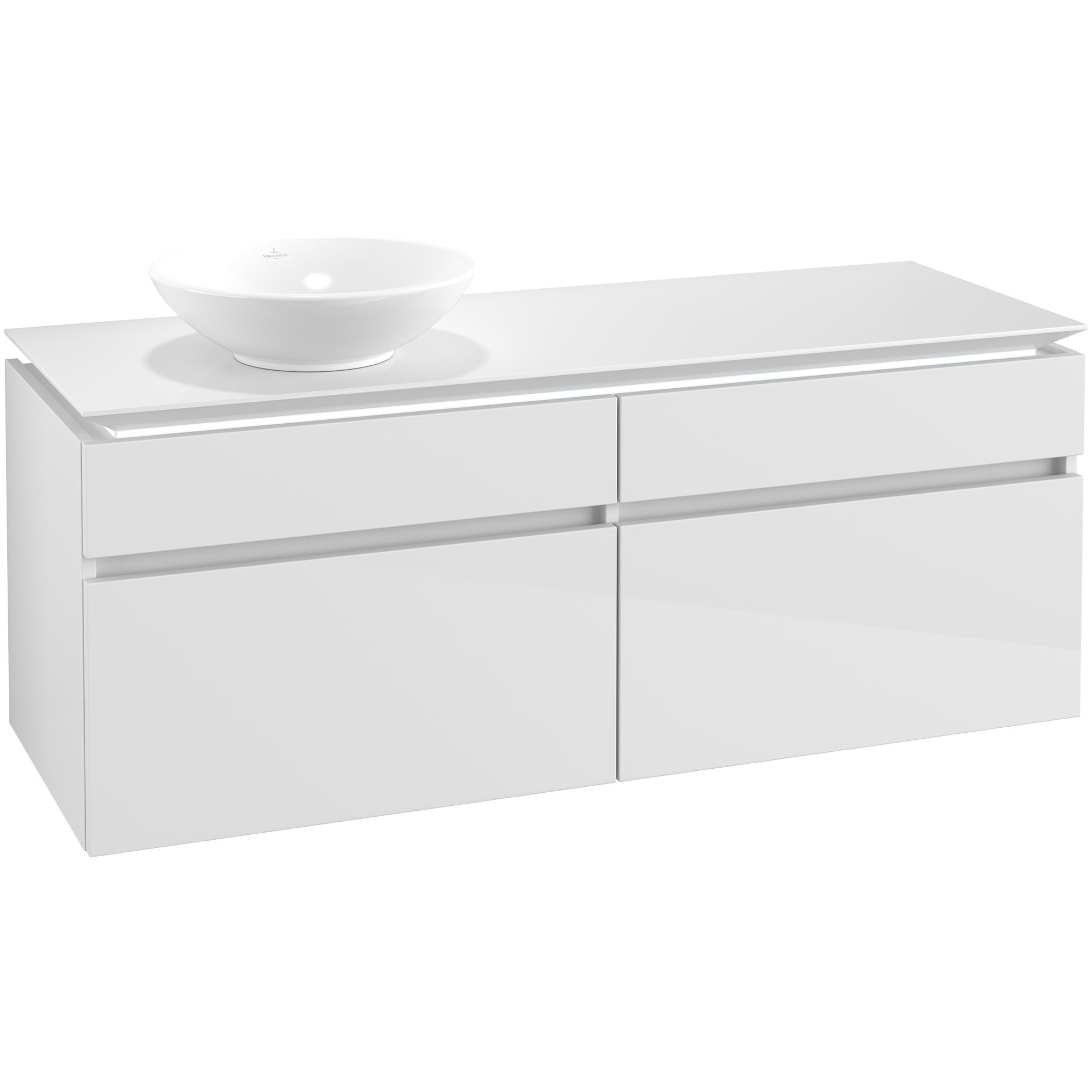 Tvättställsskåp Villeroy & Boch Legato 1400 med 4 Lådor för Ocentrerat Ytmonterat Tvättställ | badrum - badrumsmobler - tvattstallsskap-och-kommod | KakelKungen