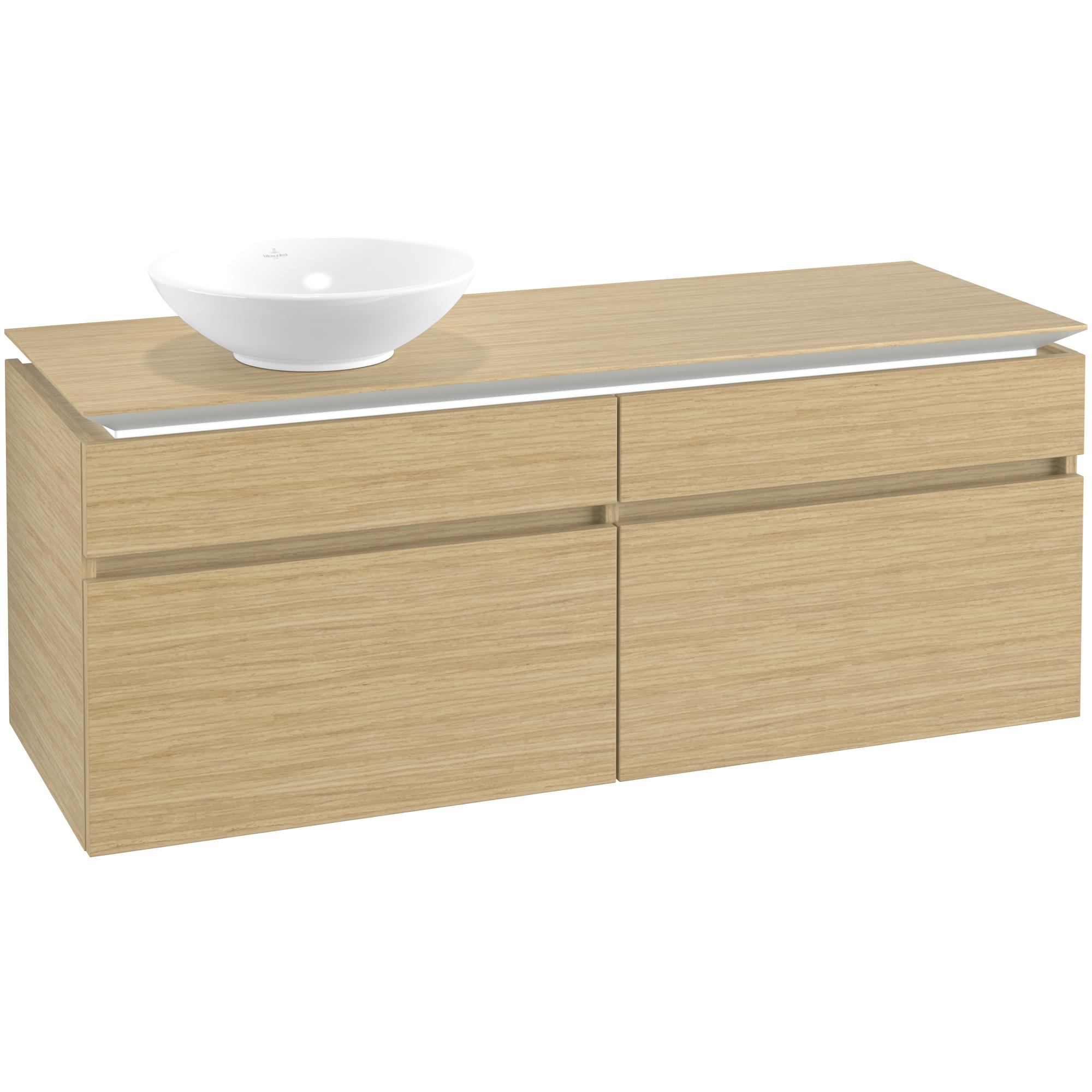 Tvättställsskåp Villeroy & Boch Legato 1400 med 4 Lådor för Ocentrerat Ytmonterat Tvättställ | badrum - badrumsmobler - tvattstallsskap-och-kommod | KakelKungen