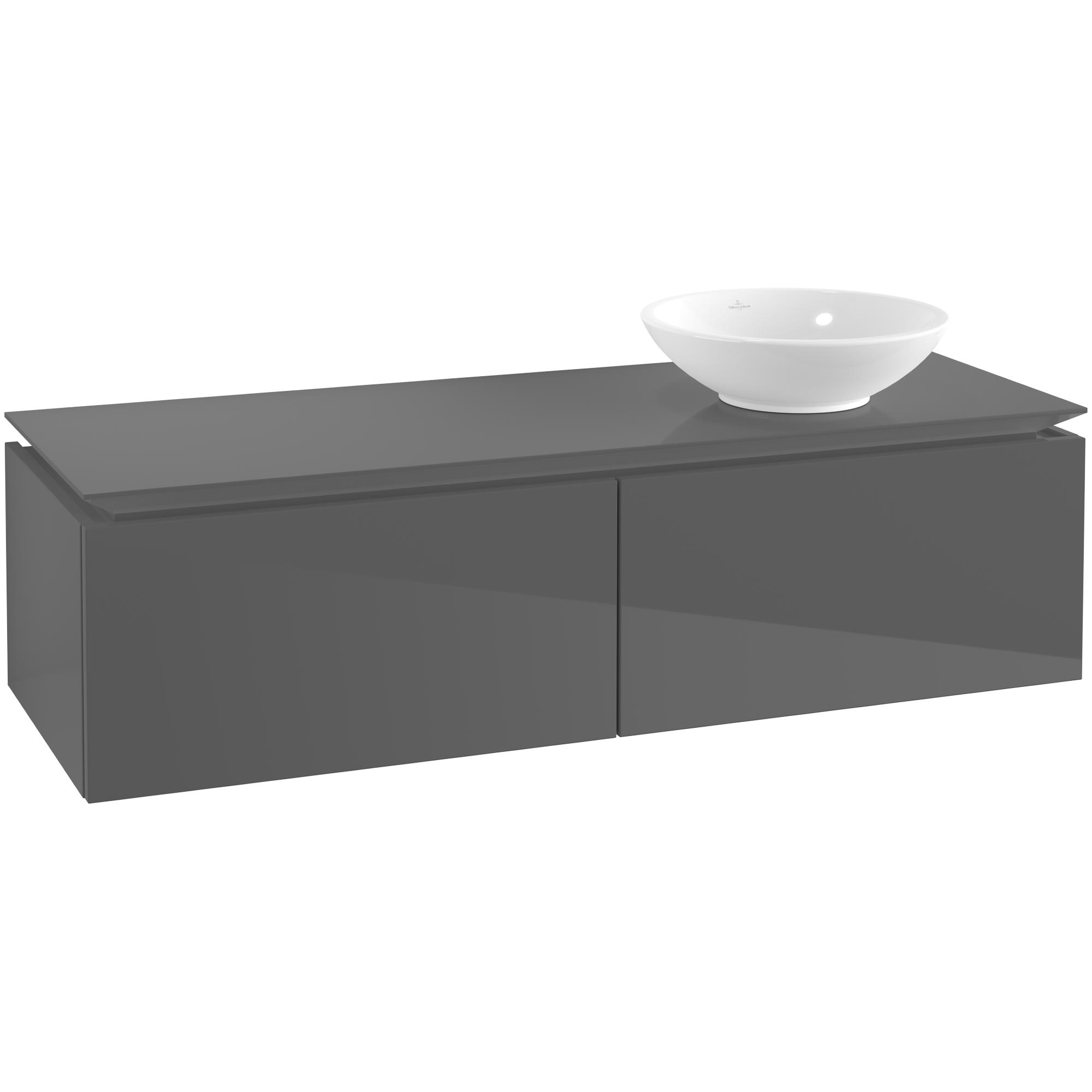 Tvättställsskåp Villeroy & Boch Legato Kompakt 1400 med 2 Lådor för Ocentrerat Ytmonterat Tvättställ | badrum - badrumsmobler - tvattstallsskap-och-kommod | KakelKungen