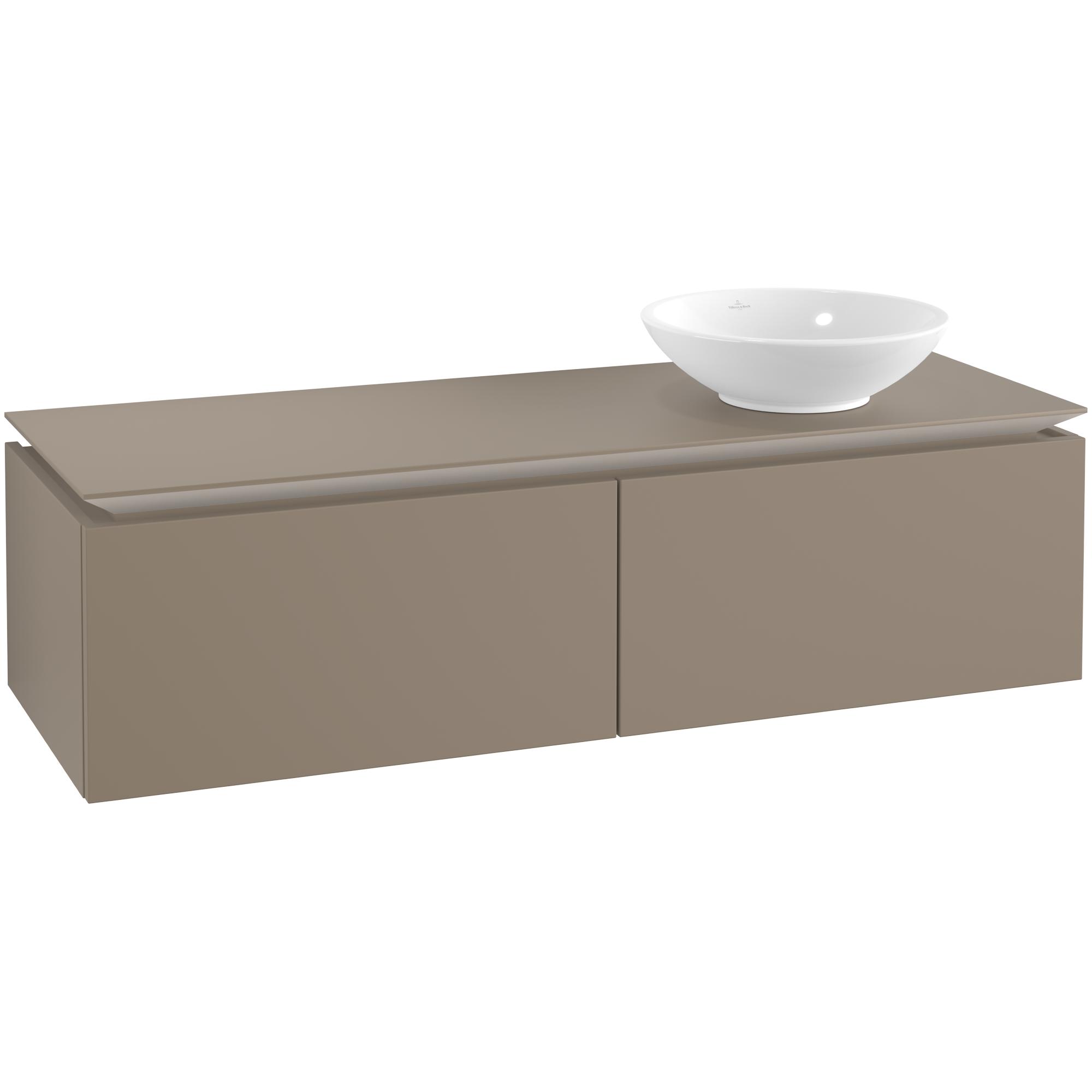 Tvättställsskåp Villeroy & Boch Legato Kompakt 1400 med 2 Lådor för Ocentrerat Ytmonterat Tvättställ | badrum - badrumsmobler - tvattstallsskap-och-kommod | KakelKungen