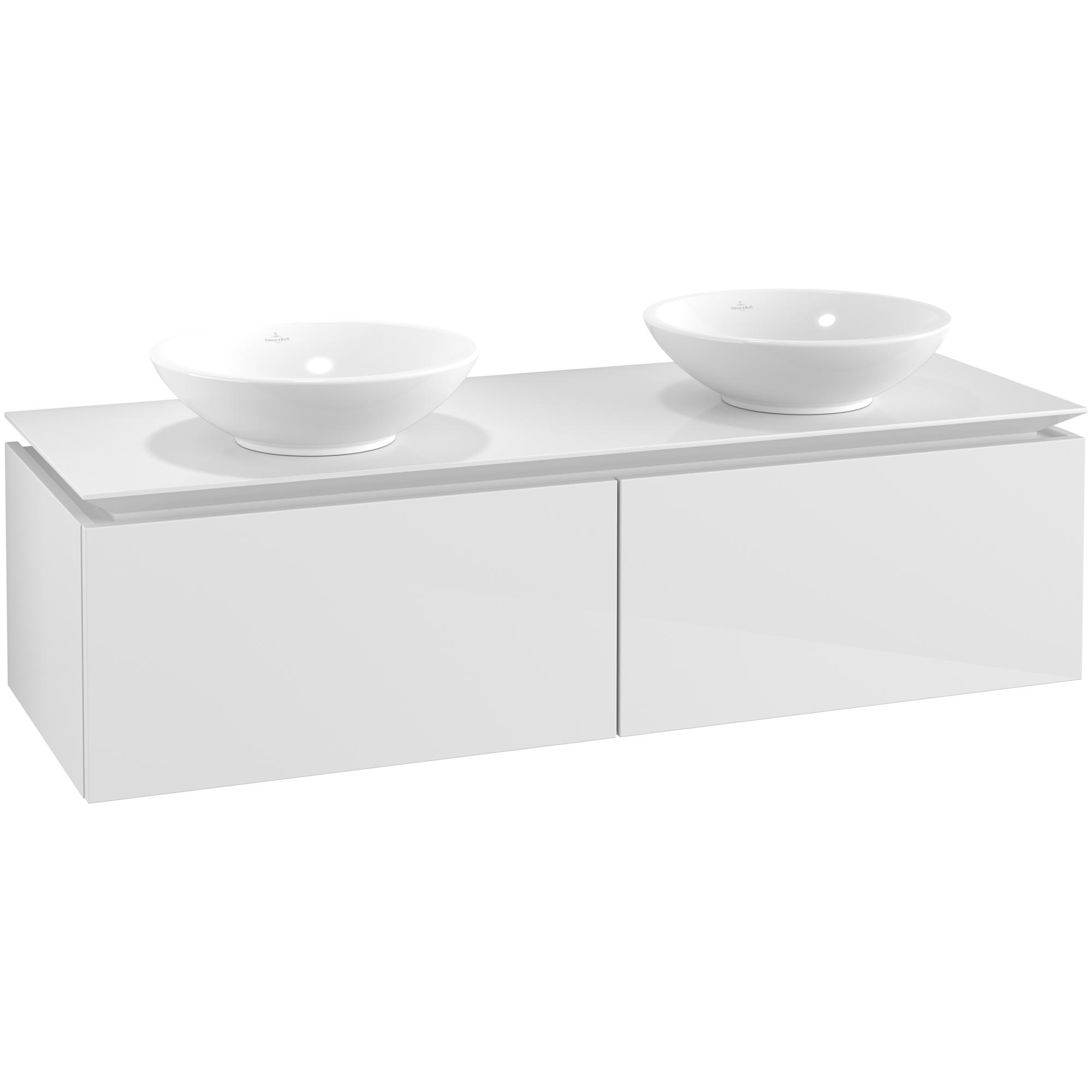 Tvättställsskåp Villeroy & Boch Legato Kompakt 1400 med 2 Lådor för Två Ytmonterade Tvättställ | badrum - badrumsmobler - tvattstallsskap-och-kommod | KakelKungen