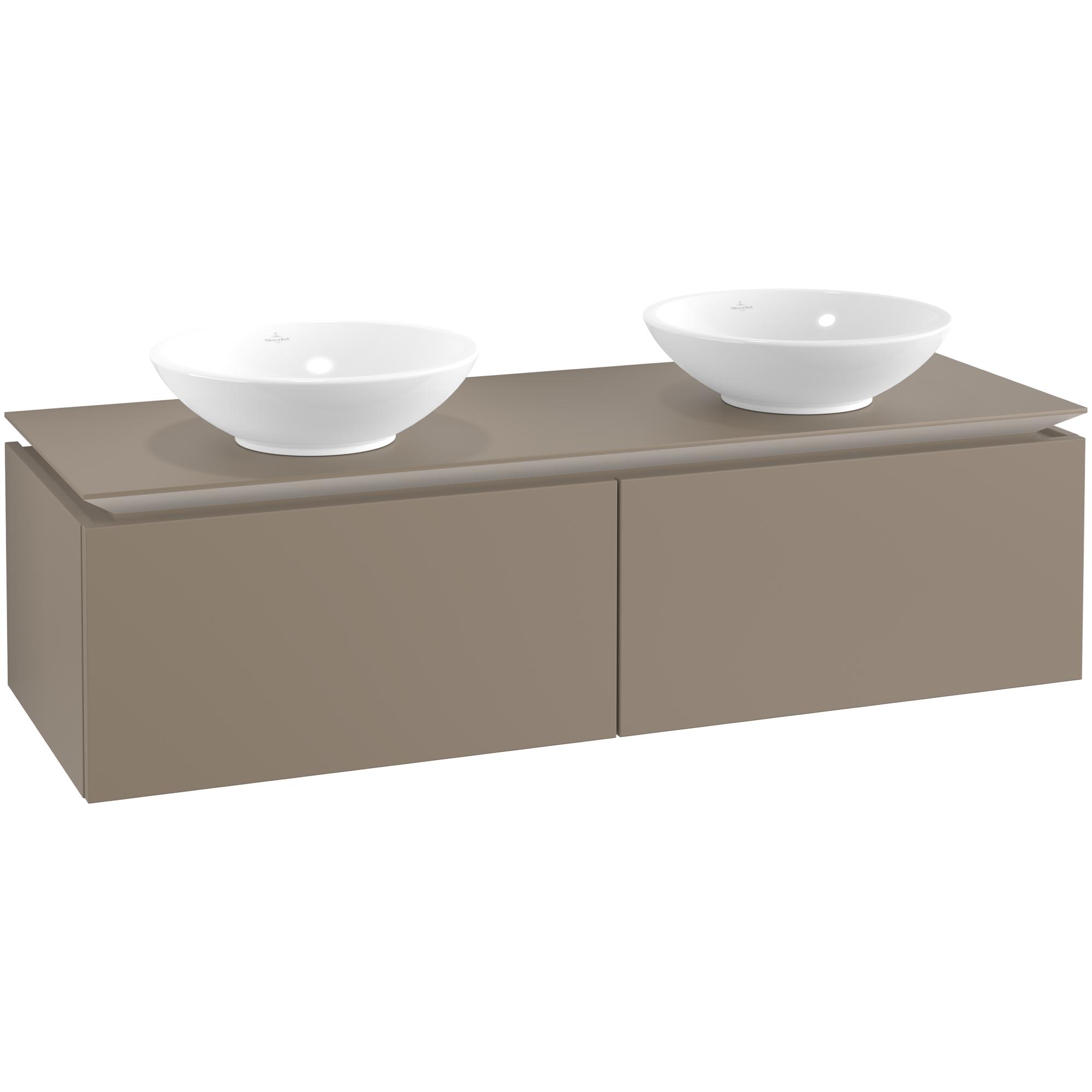 Tvättställsskåp Villeroy & Boch Legato Kompakt 1400 med 2 Lådor för Två Ytmonterade Tvättställ | badrum - badrumsmobler - tvattstallsskap-och-kommod | KakelKungen