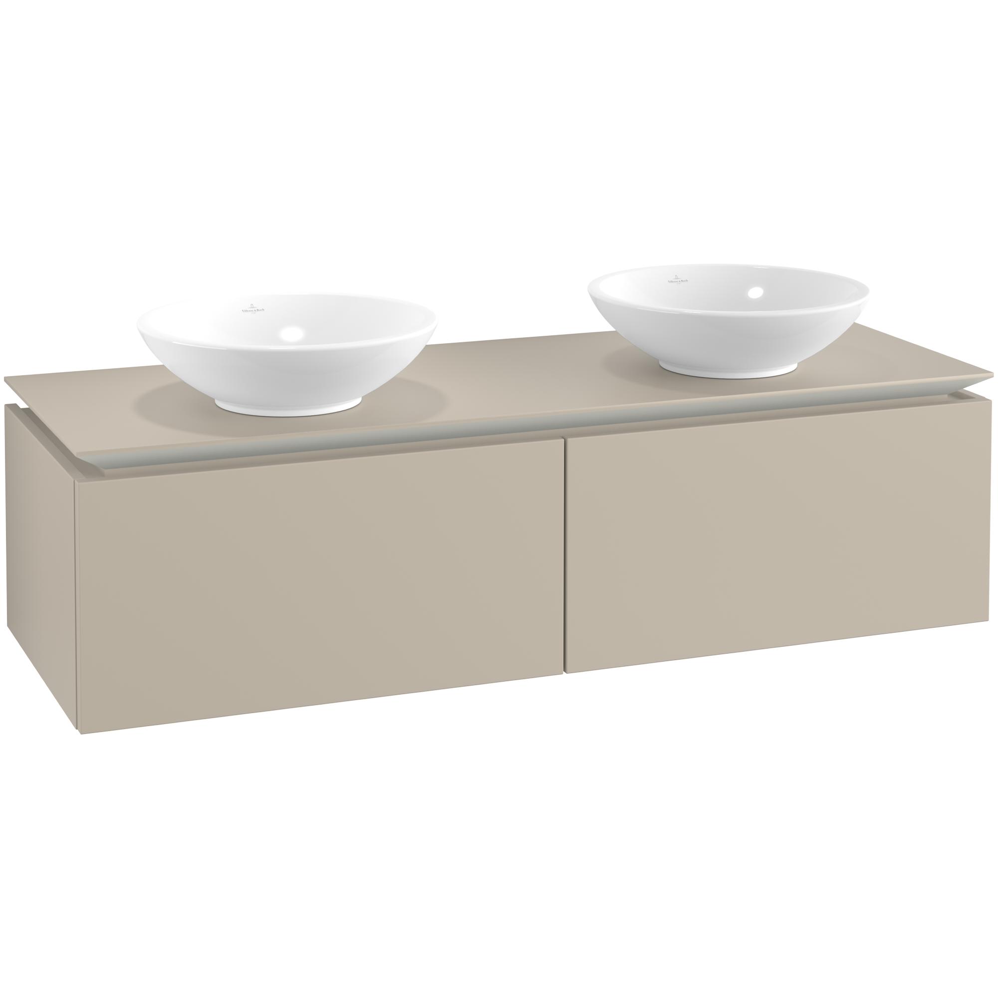 Tvättställsskåp Villeroy & Boch Legato Kompakt 1400 med 2 Lådor för Två Ytmonterade Tvättställ | badrum - badrumsmobler - tvattstallsskap-och-kommod | KakelKungen