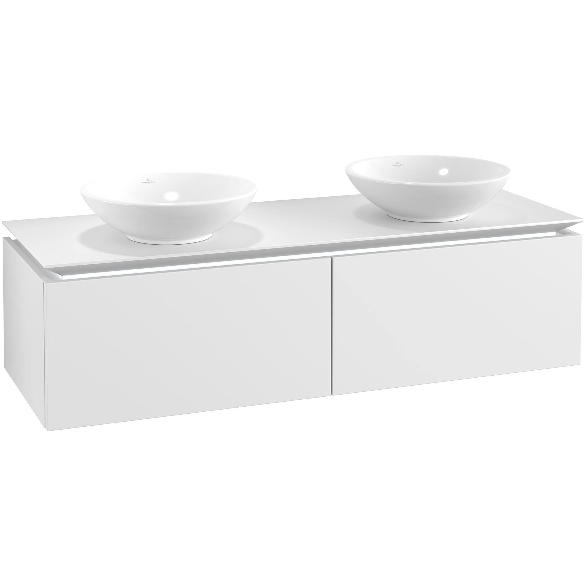 Tvättställsskåp Villeroy & Boch Legato Kompakt 1400 med 2 Lådor för Två Ytmonterade Tvättställ | badrum - badrumsmobler - tvattstallsskap-och-kommod | KakelKungen