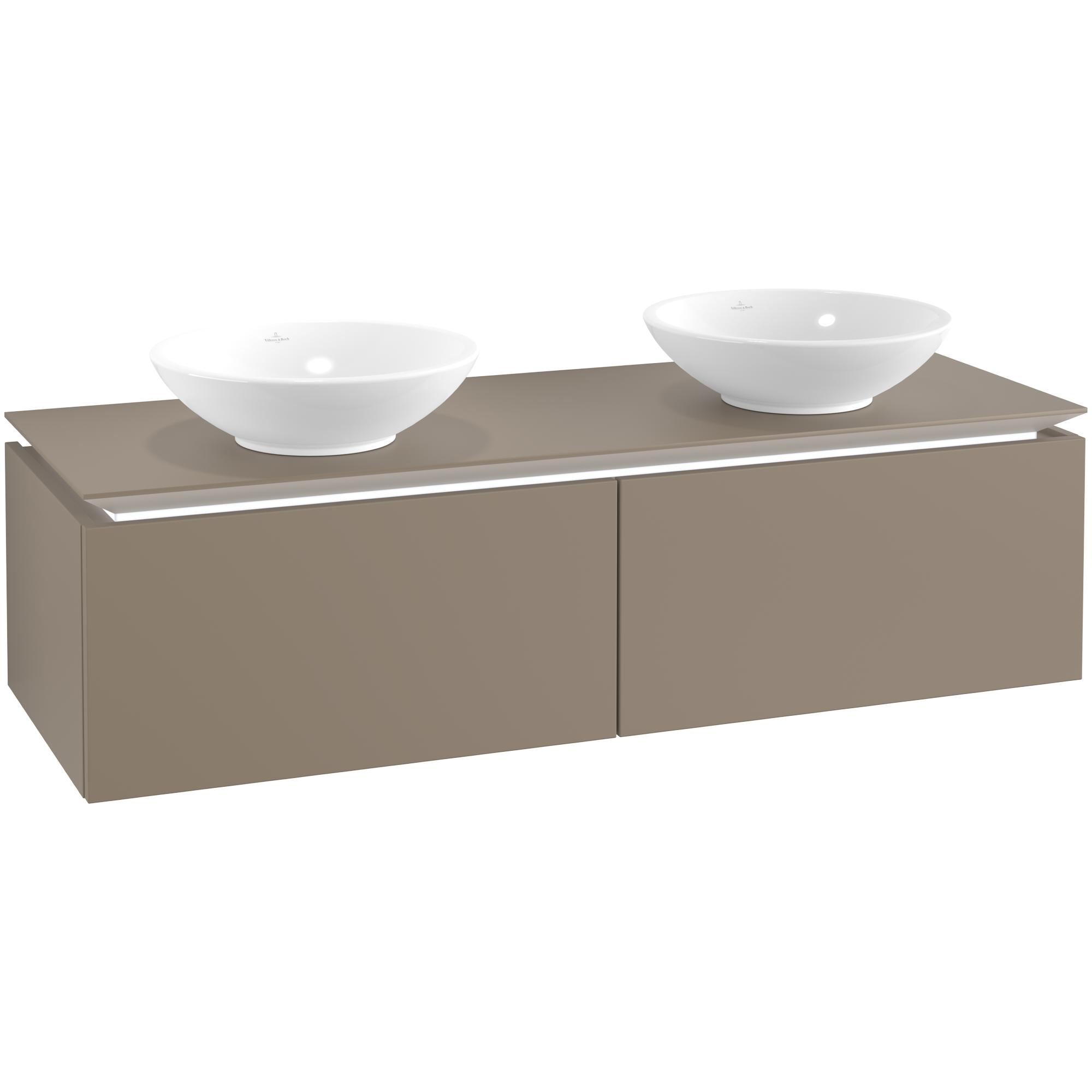 Tvättställsskåp Villeroy & Boch Legato Kompakt 1400 med 2 Lådor för Två Ytmonterade Tvättställ | badrum - badrumsmobler - tvattstallsskap-och-kommod | KakelKungen