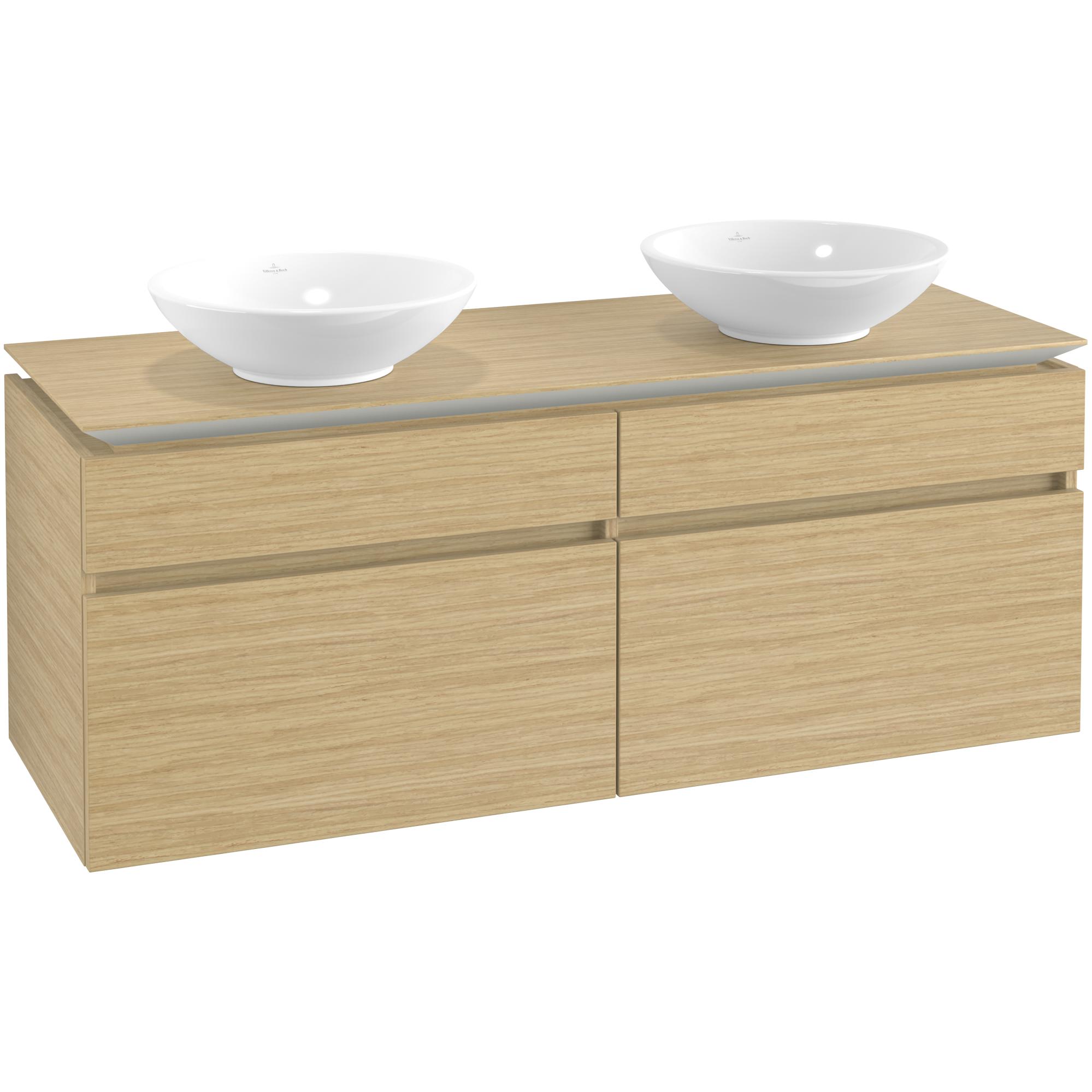 Tvättställsskåp Villeroy & Boch Legato 1400 med 4 Lådor för Två Ytmonterade Tvättställ