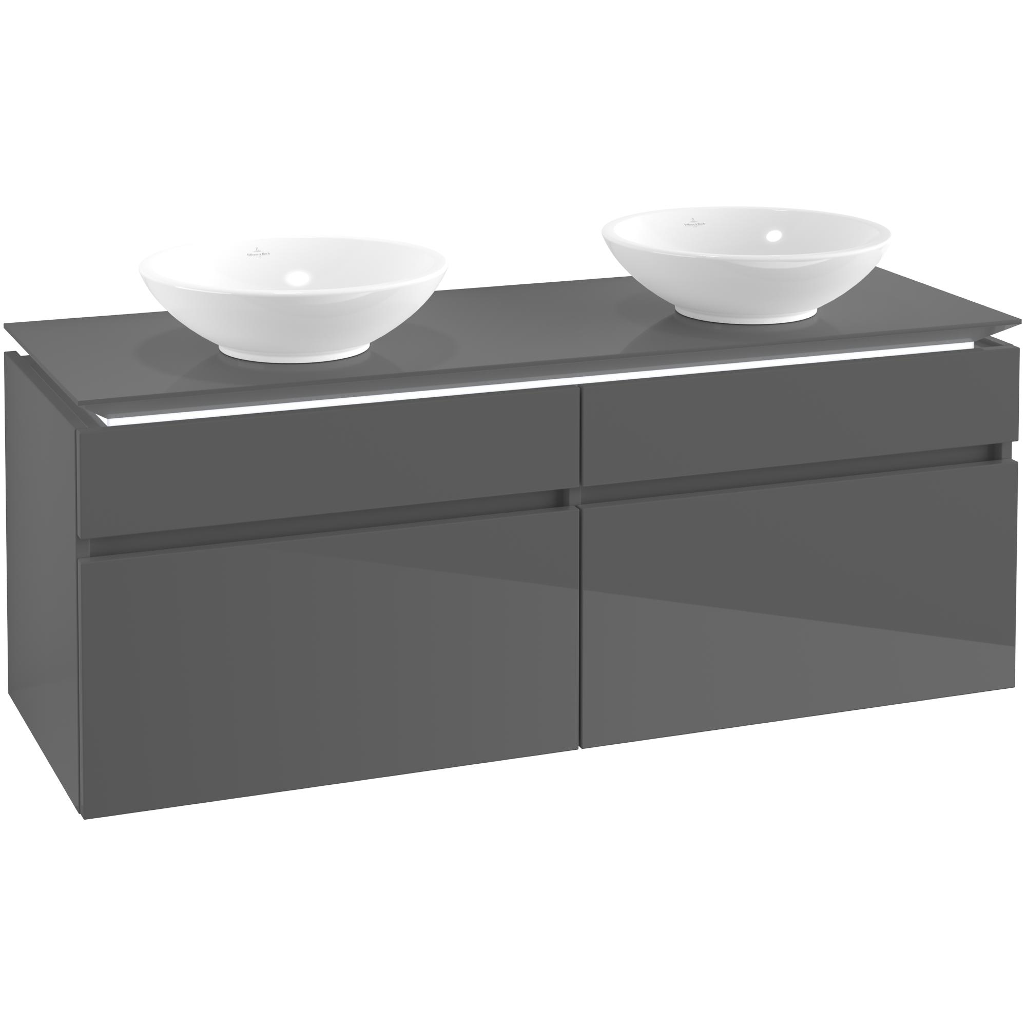 Tvättställsskåp Villeroy & Boch Legato 1400 med 4 Lådor för Två Ytmonterade Tvättställ | badrum - badrumsmobler - tvattstallsskap-och-kommod | KakelKungen