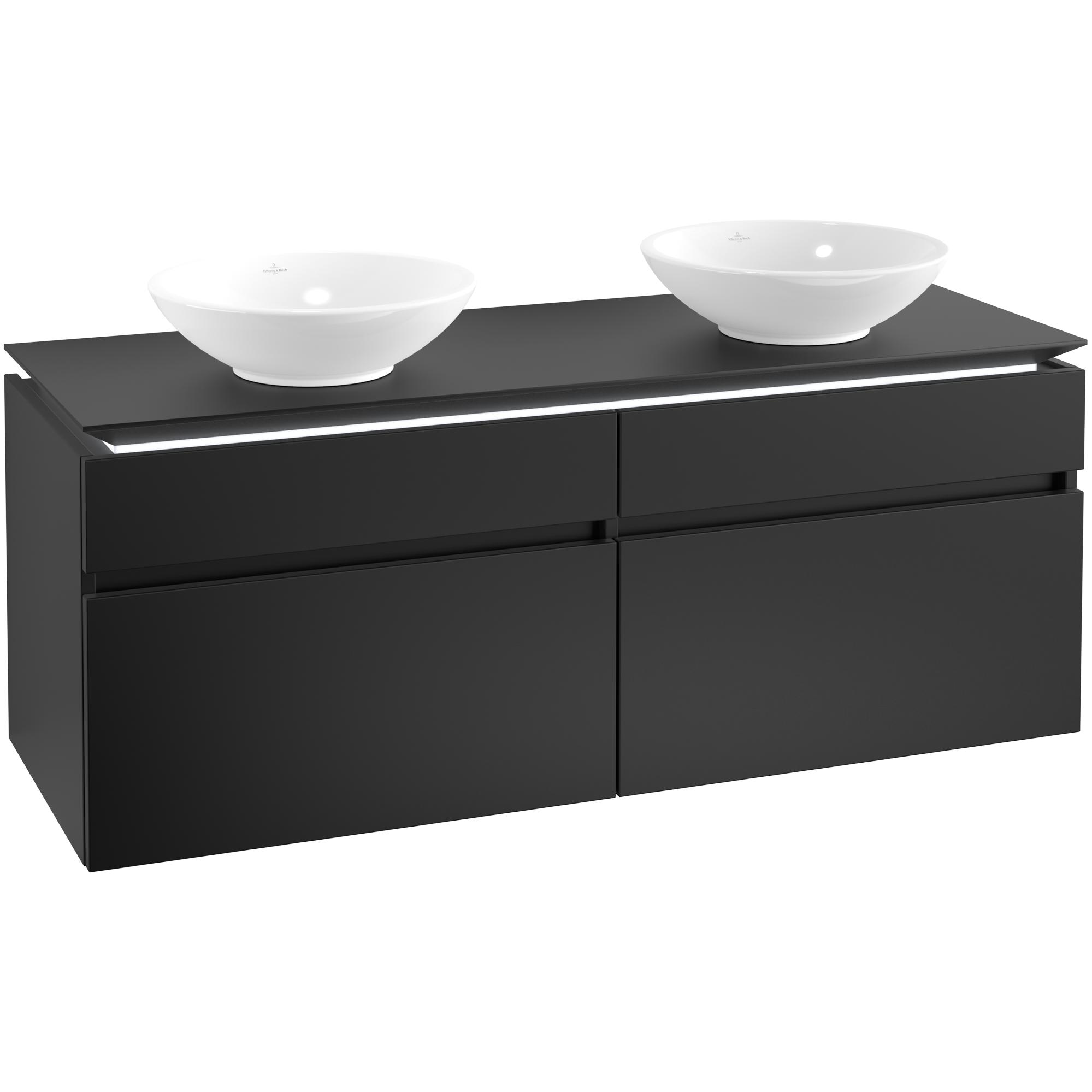 Tvättställsskåp Villeroy & Boch Legato 1400 med 4 Lådor för Två Ytmonterade Tvättställ | badrum - badrumsmobler - tvattstallsskap-och-kommod | KakelKungen