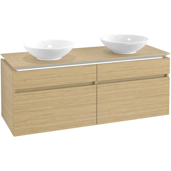 Tvättställsskåp Villeroy & Boch Legato 1400 med 4 Lådor för Två Ytmonterade Tvättställ