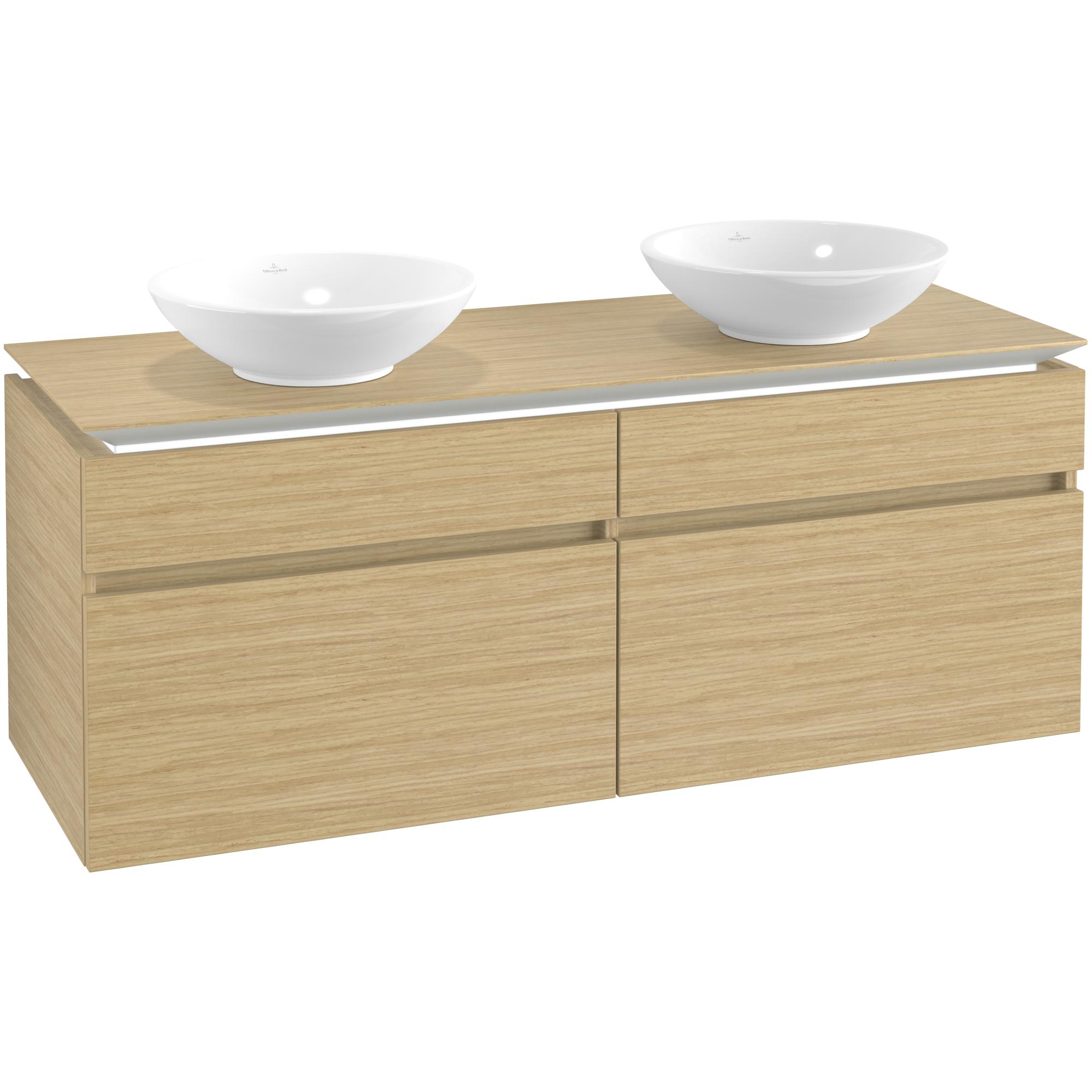 Tvättställsskåp Villeroy & Boch Legato 1400 med 4 Lådor för Två Ytmonterade Tvättställ | badrum - badrumsmobler - tvattstallsskap-och-kommod | KakelKungen