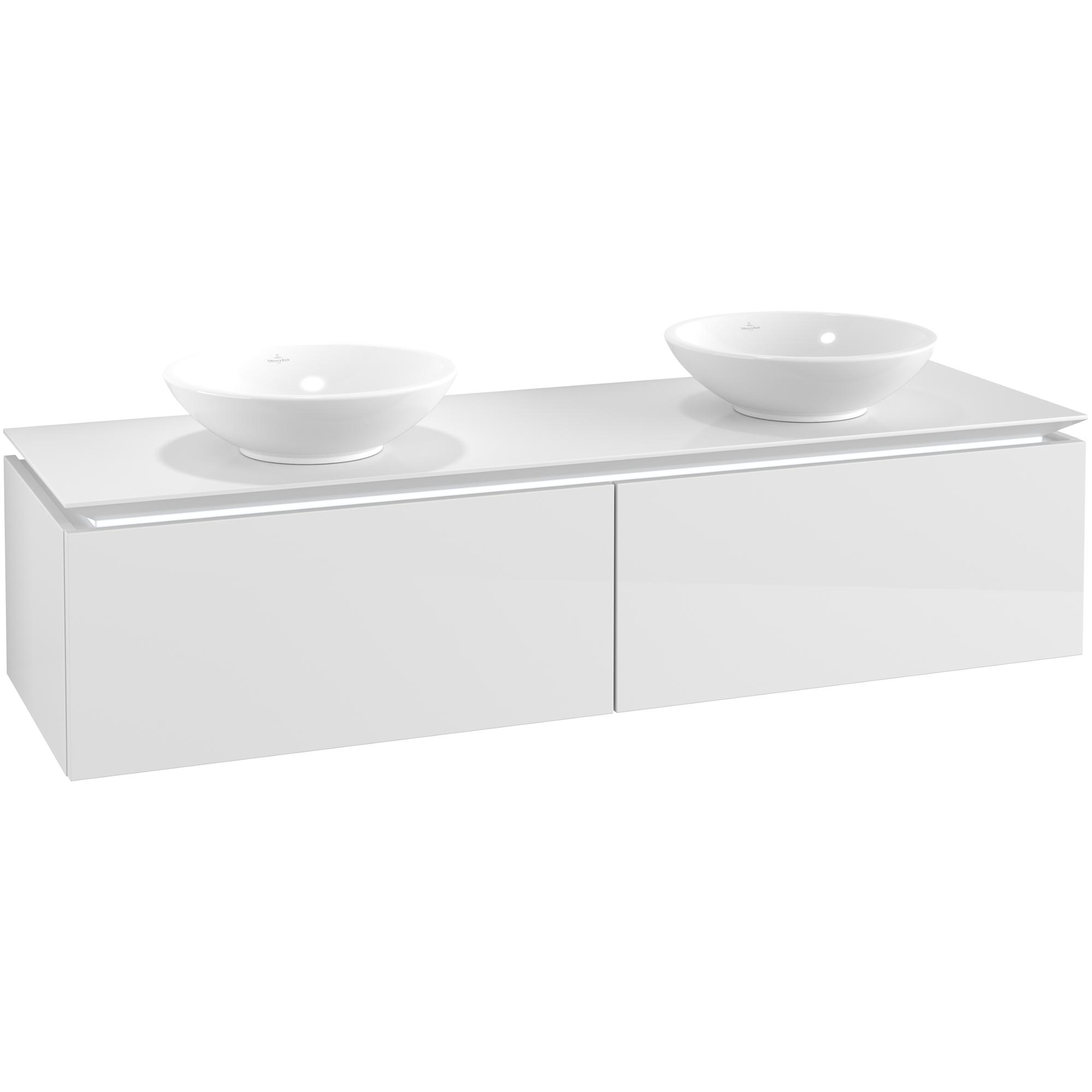 Tvättställsskåp Villeroy & Boch Legato Kompakt 1600 med 2 Lådor för Två Ytmonterade Tvättställ från Övriga V&B Serier | badrum - badrumsmobler - tvattstallsskap-och-kommod | KakelKungen