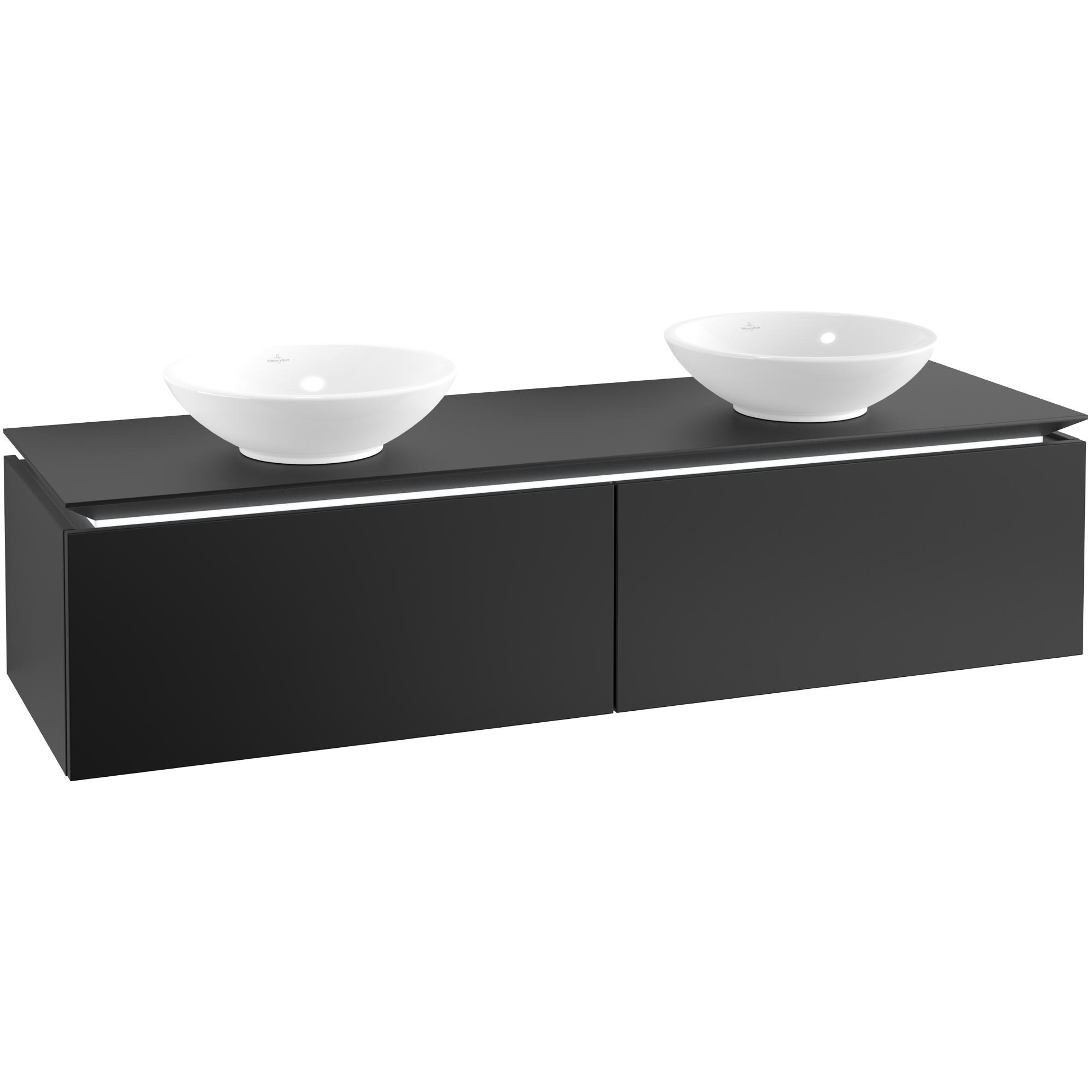 Tvättställsskåp Villeroy & Boch Legato Kompakt 1600 med 2 Lådor för Två Ytmonterade Tvättställ från Övriga V&B Serier | badrum - badrumsmobler - tvattstallsskap-och-kommod | KakelKungen