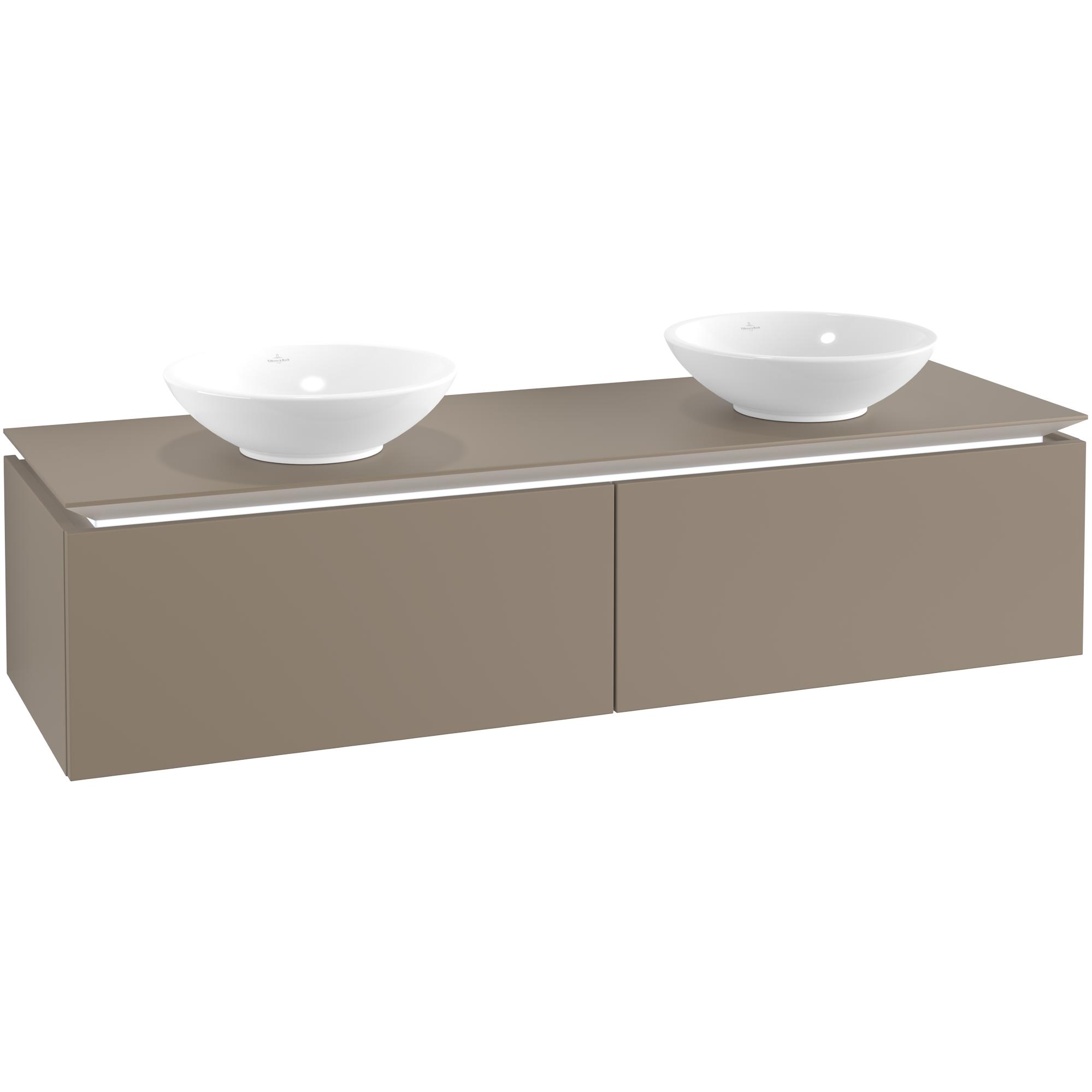 Tvättställsskåp Villeroy & Boch Legato Kompakt 1600 med 2 Lådor för Två Ytmonterade Tvättställ från Övriga V&B Serier | badrum - badrumsmobler - tvattstallsskap-och-kommod | KakelKungen