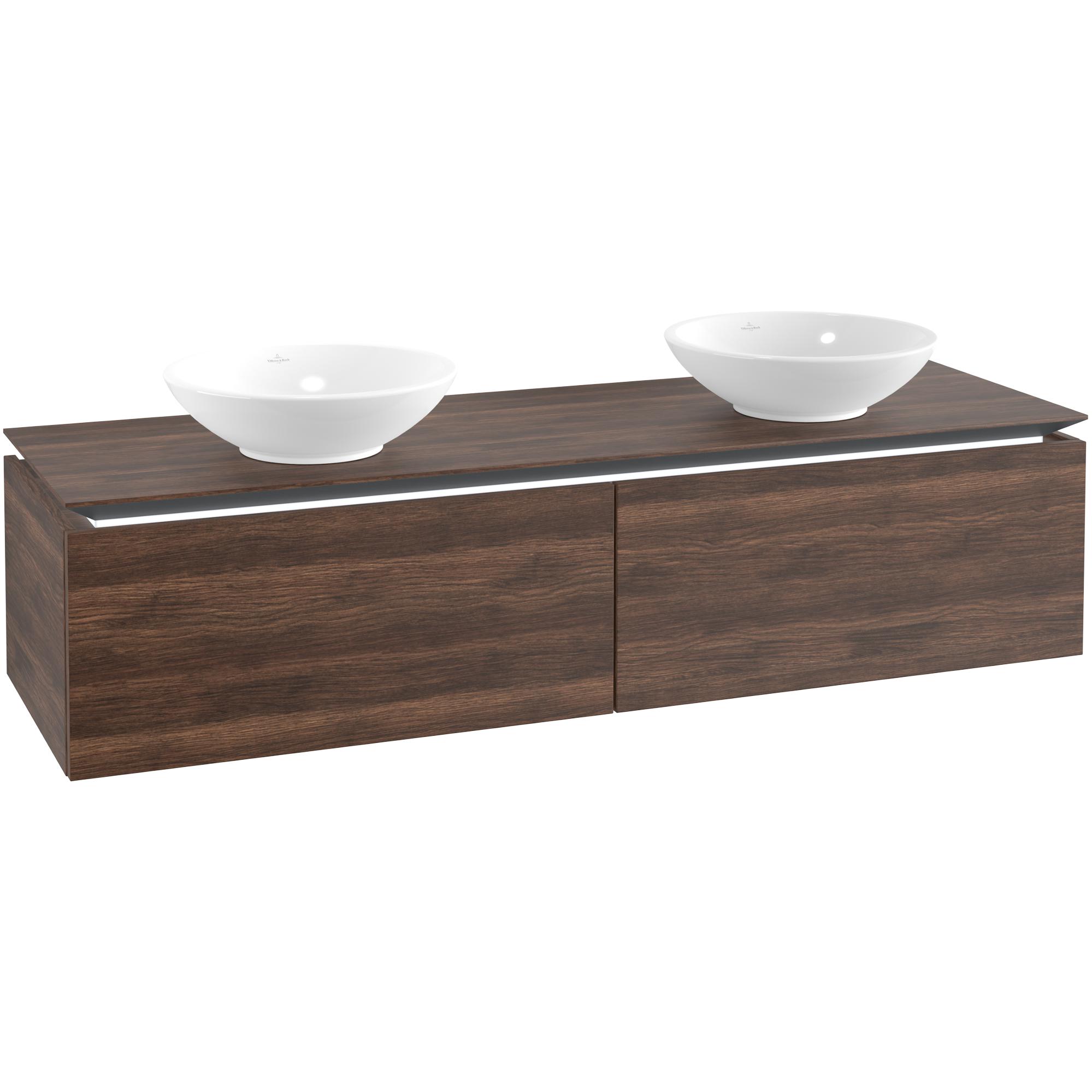 Tvättställsskåp Villeroy & Boch Legato Kompakt 1600 med 2 Lådor för Två Ytmonterade Tvättställ från Övriga V&B Serier | badrum - badrumsmobler - tvattstallsskap-och-kommod | KakelKungen