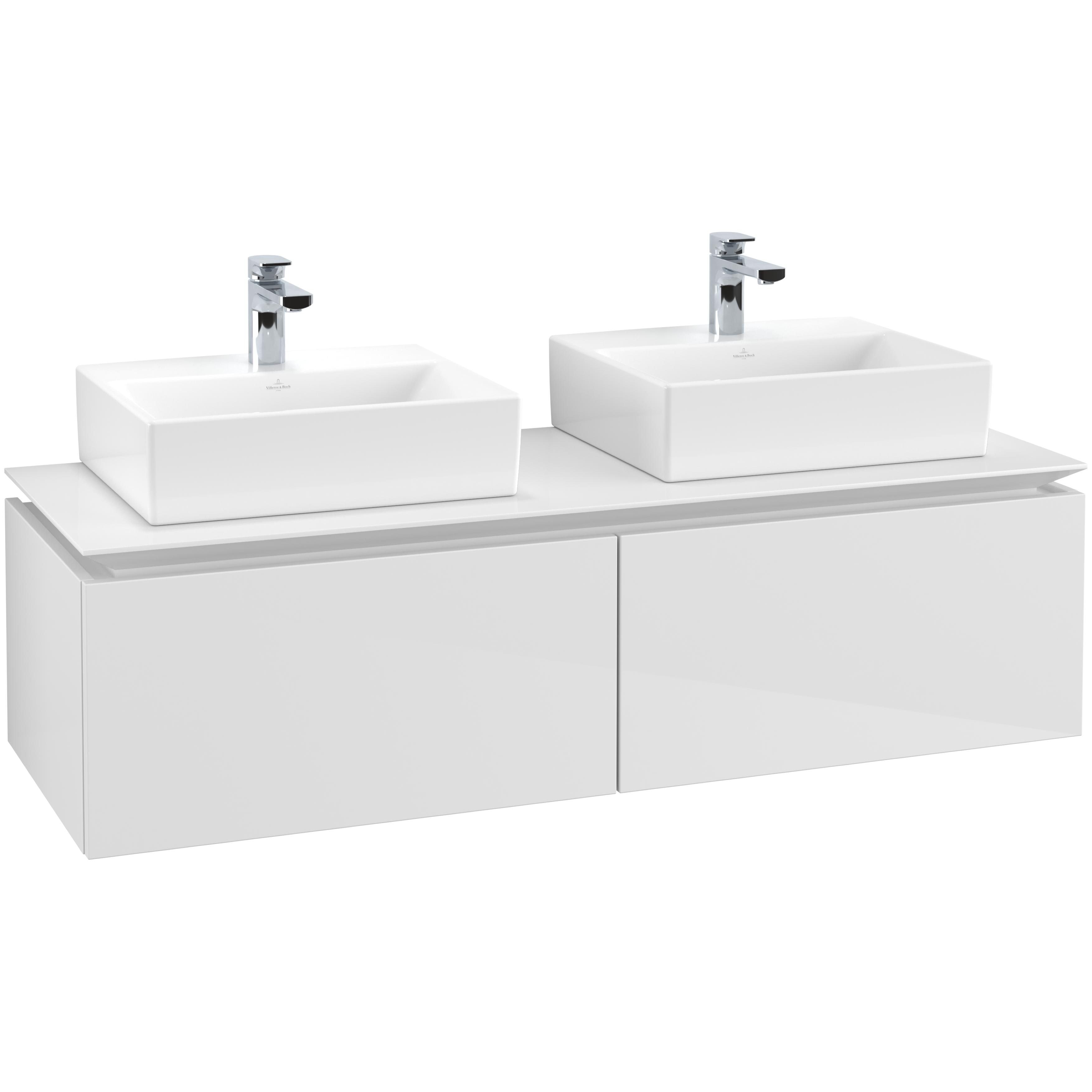 Tvättställsskåp Villeroy & Boch Legato Kompakt 1400 med 2 Lådor för Två Tvättställ | badrum - badrumsmobler - tvattstallsskap-och-kommod | KakelKungen