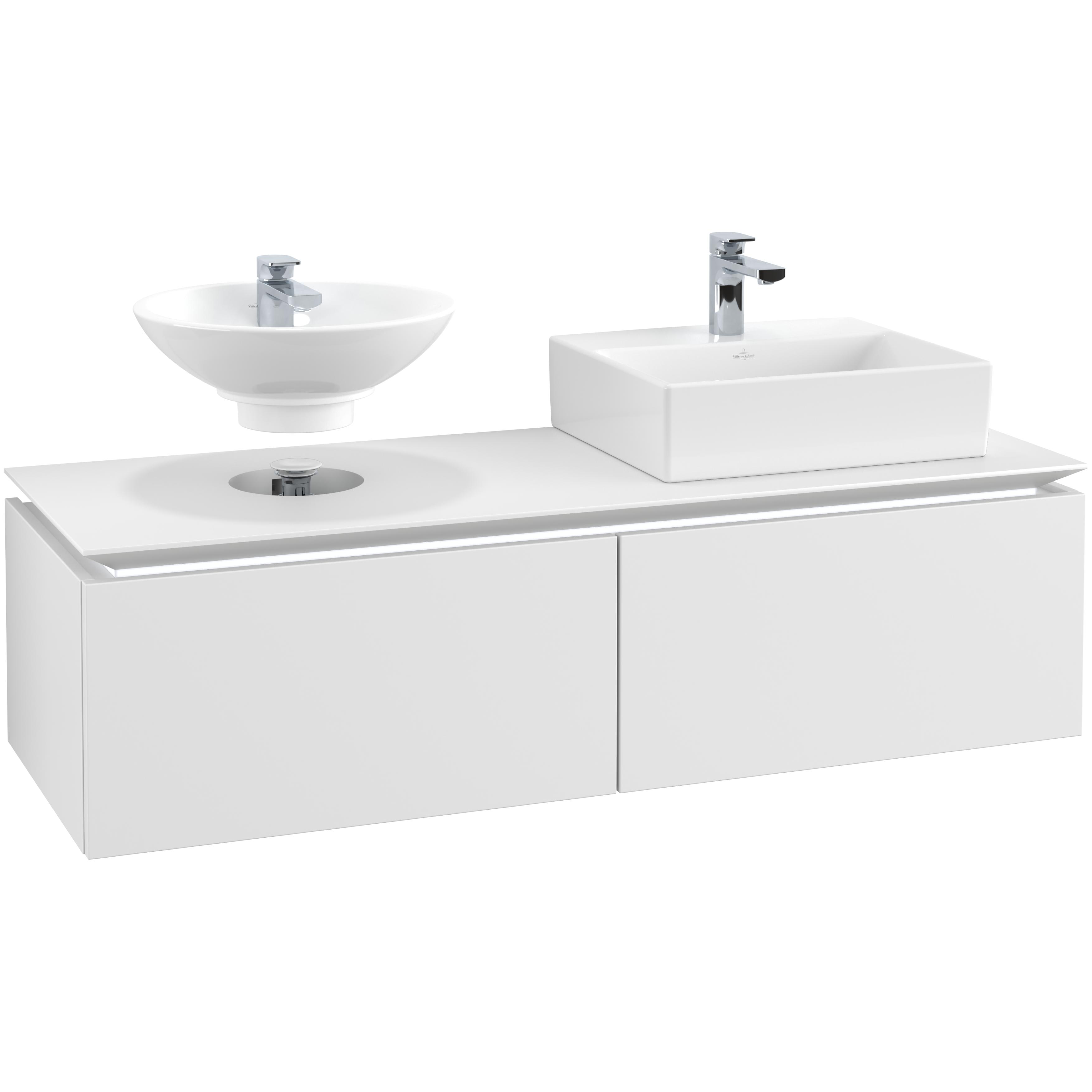 Tvättställsskåp Villeroy & Boch Legato Kompakt 1400 med 2 Lådor för Två Tvättställ | badrum - badrumsmobler - tvattstallsskap-och-kommod | KakelKungen