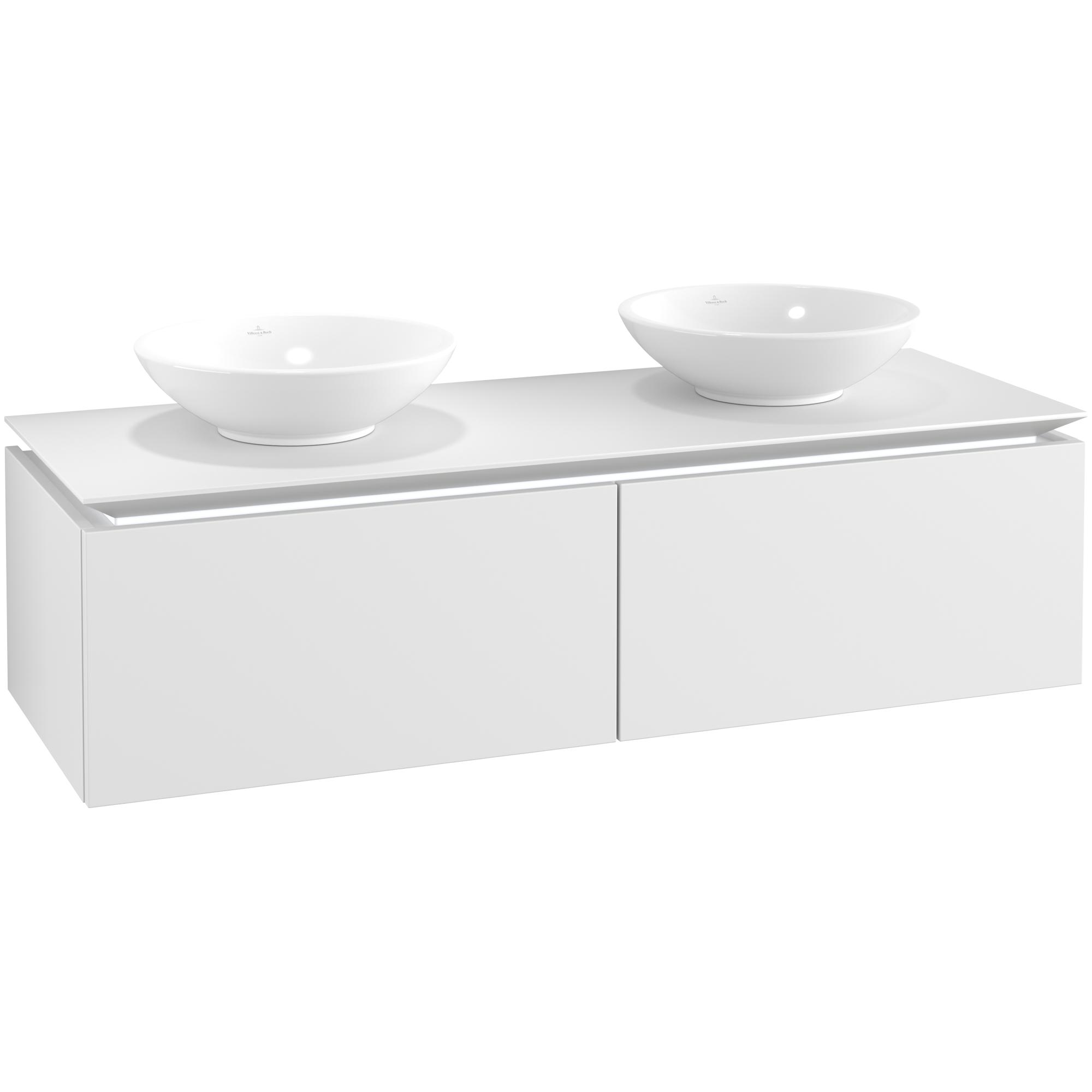 Tvättställsskåp Villeroy & Boch Legato Kompakt 1400 med 2 Lådor för Två Tvättställ