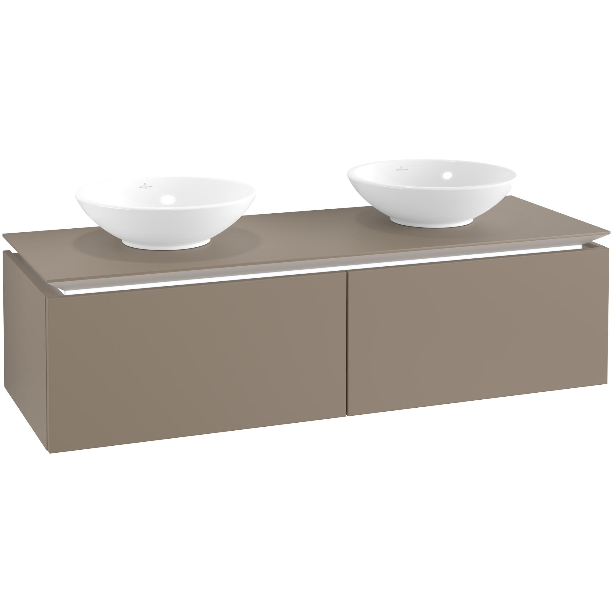 Tvättställsskåp Villeroy & Boch Legato Kompakt 1400 med 2 Lådor för Två Tvättställ