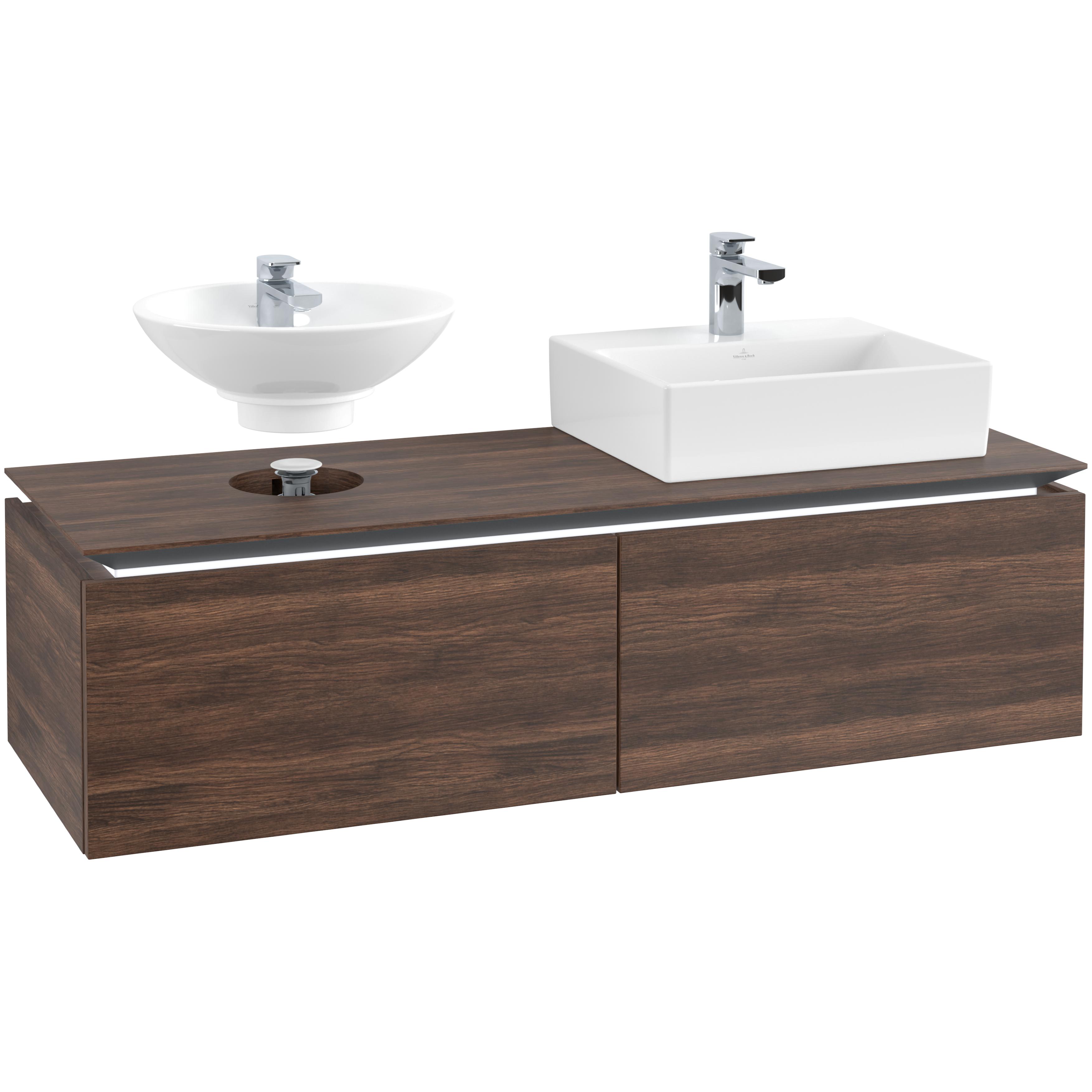 Tvättställsskåp Villeroy & Boch Legato Kompakt 1400 med 2 Lådor för Två Tvättställ | badrum - badrumsmobler - tvattstallsskap-och-kommod | KakelKungen