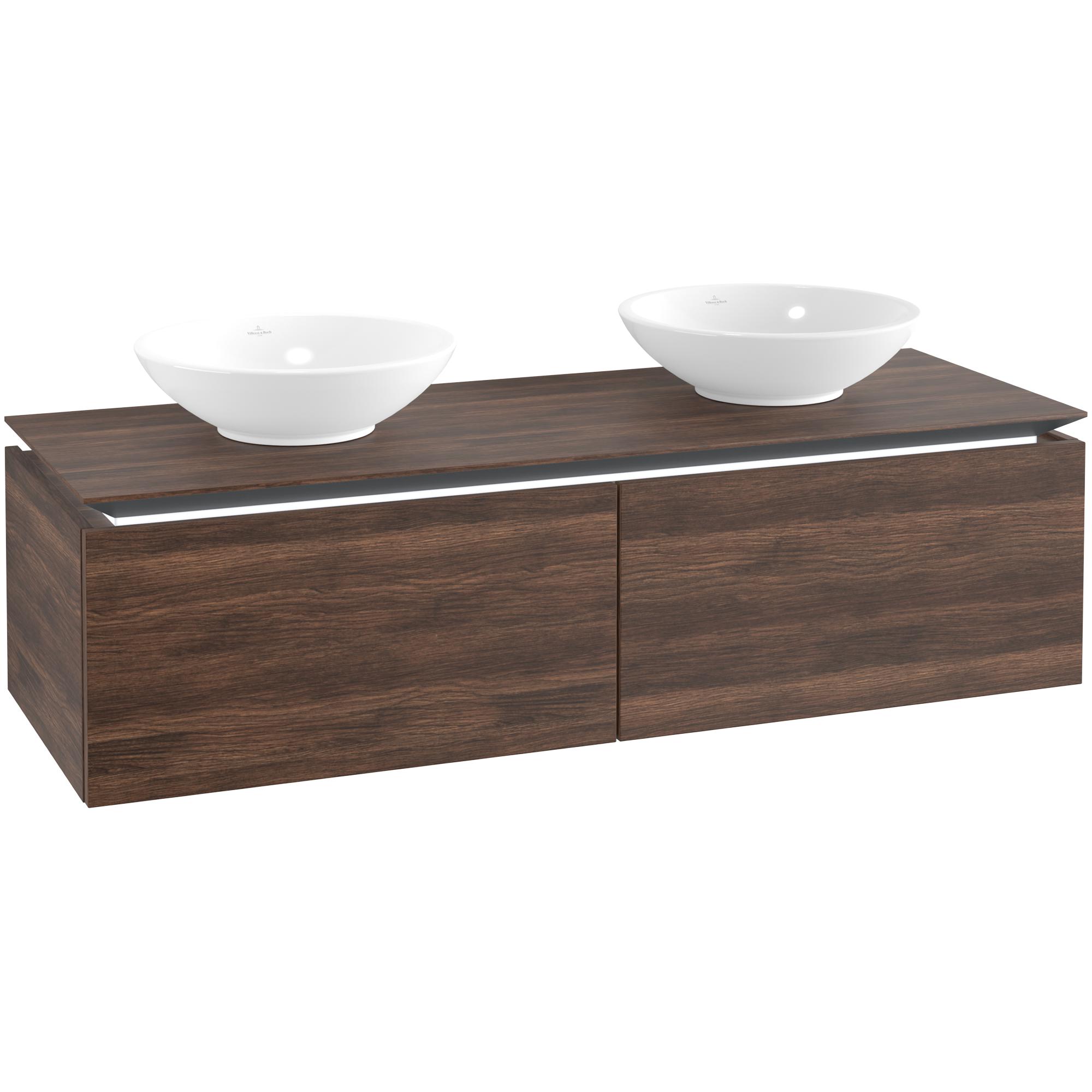 Tvättställsskåp Villeroy & Boch Legato Kompakt 1400 med 2 Lådor för Två Tvättställ