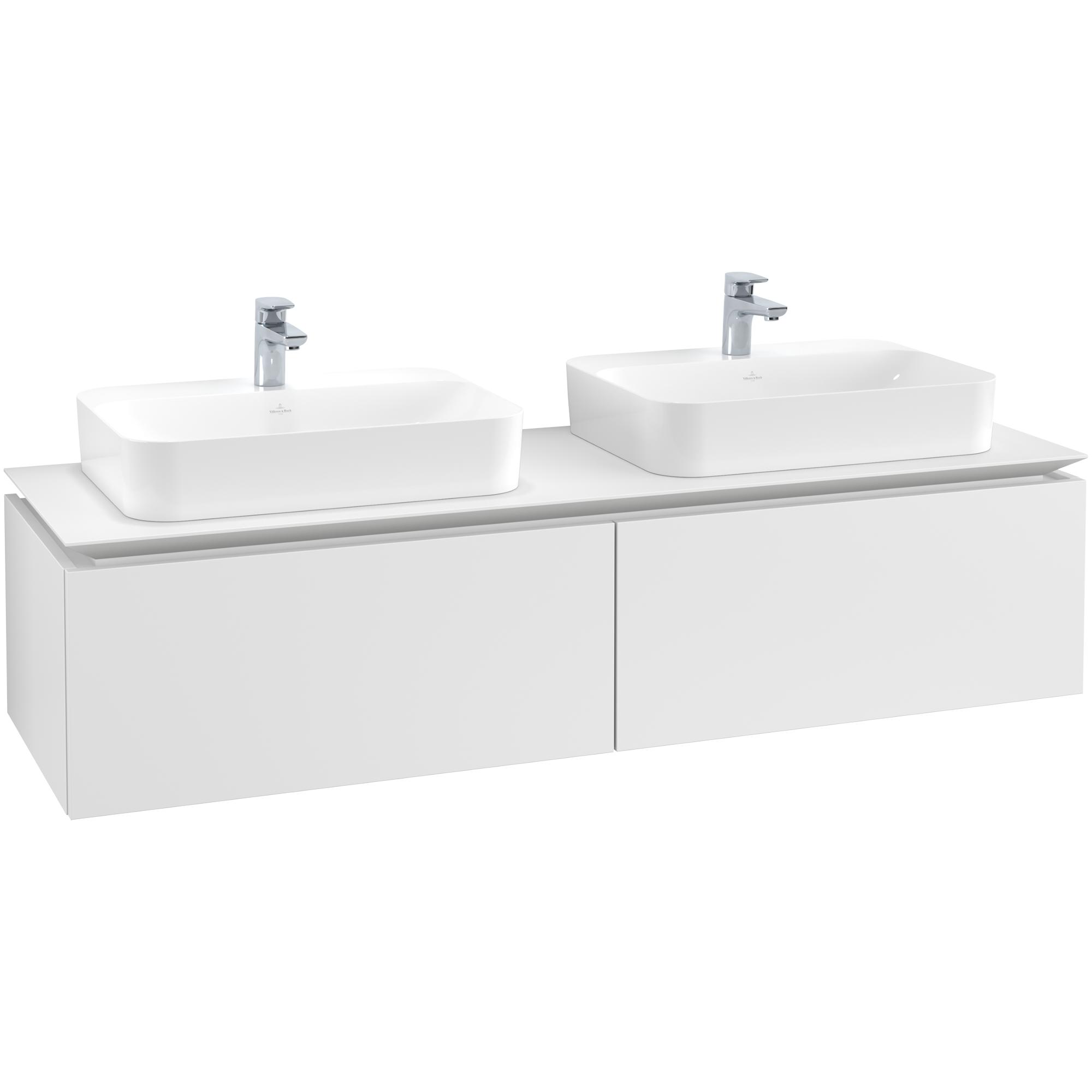 Tvättställsskåp Villeroy & Boch Legato Kompakt 1600 med 2 Lådor för Två Ytmonterade Tvättställ från Finion & Memento | badrum - badrumsmobler - tvattstallsskap-och-kommod | KakelKungen