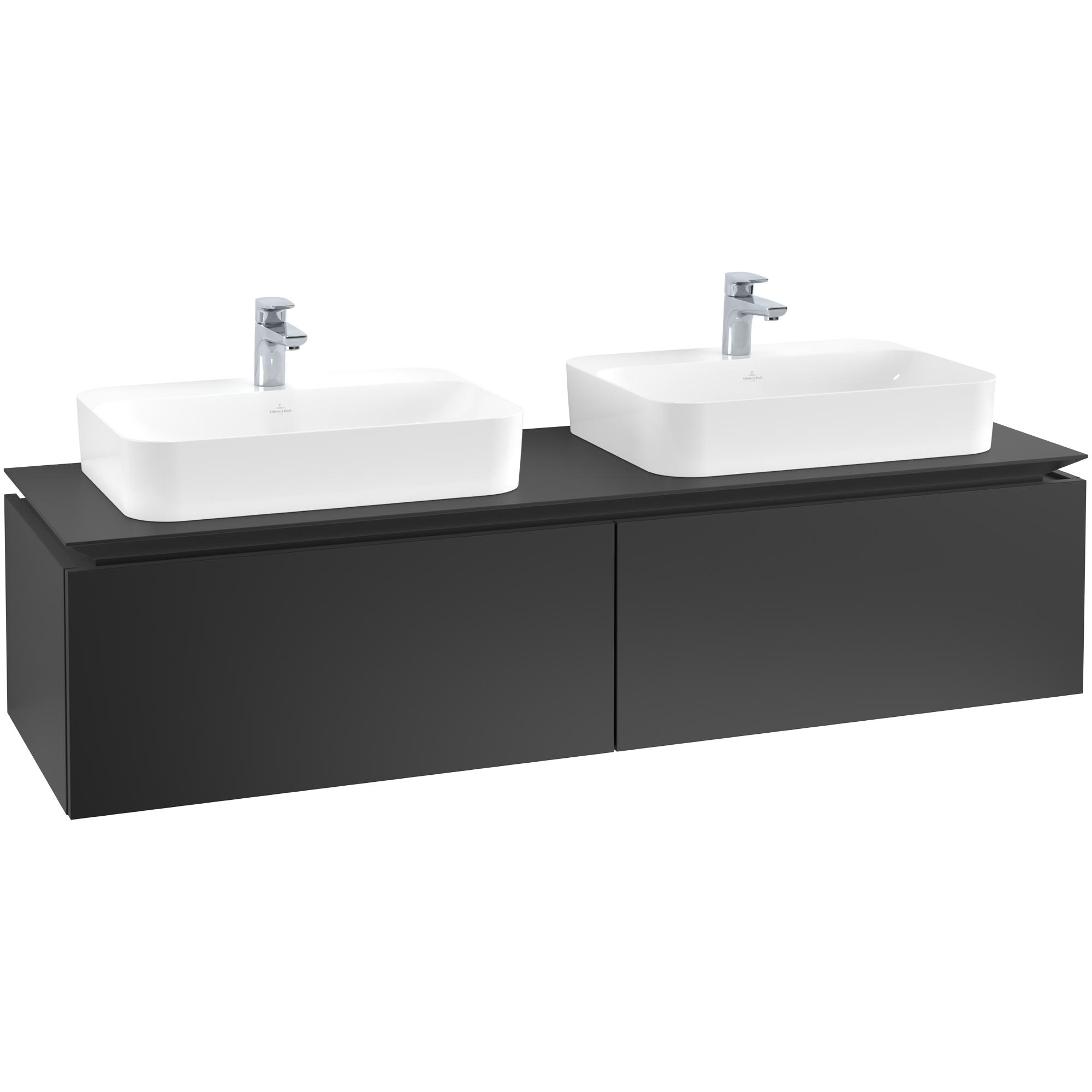 Tvättställsskåp Villeroy & Boch Legato Kompakt 1600 med 2 Lådor för Två Ytmonterade Tvättställ från Finion & Memento | badrum - badrumsmobler - tvattstallsskap-och-kommod | KakelKungen