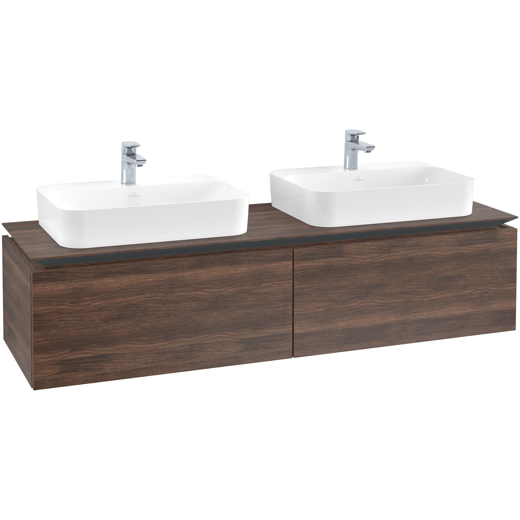 Tvättställsskåp Villeroy & Boch Legato Kompakt 1600 med 2 Lådor för Två Ytmonterade Tvättställ från Finion & Memento | badrum - badrumsmobler - tvattstallsskap-och-kommod | KakelKungen