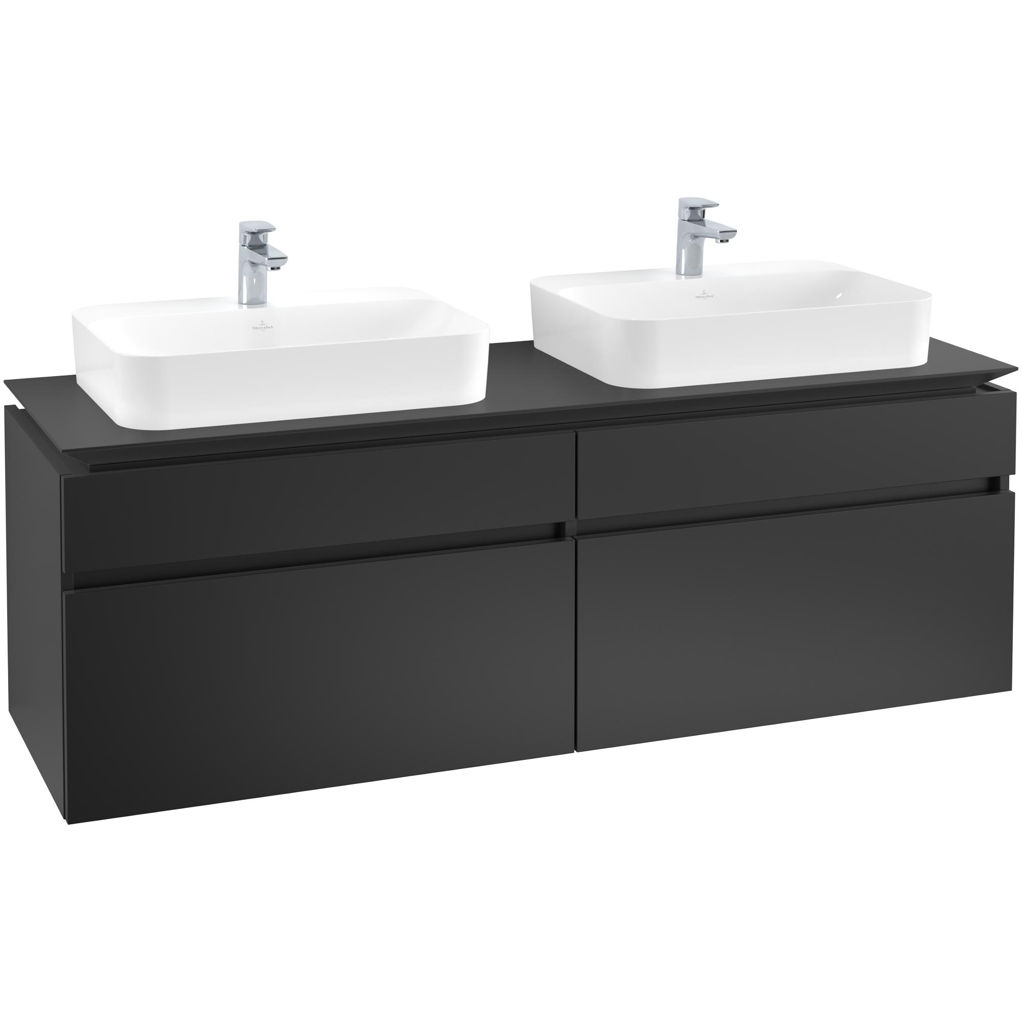 Tvättställsskåp Villeroy & Boch Legato 1600 med 4 Lådor för Två Ytmonterade Tvättställ från Finion & Memento | badrum - badrumsmobler - tvattstallsskap-och-kommod | KakelKungen