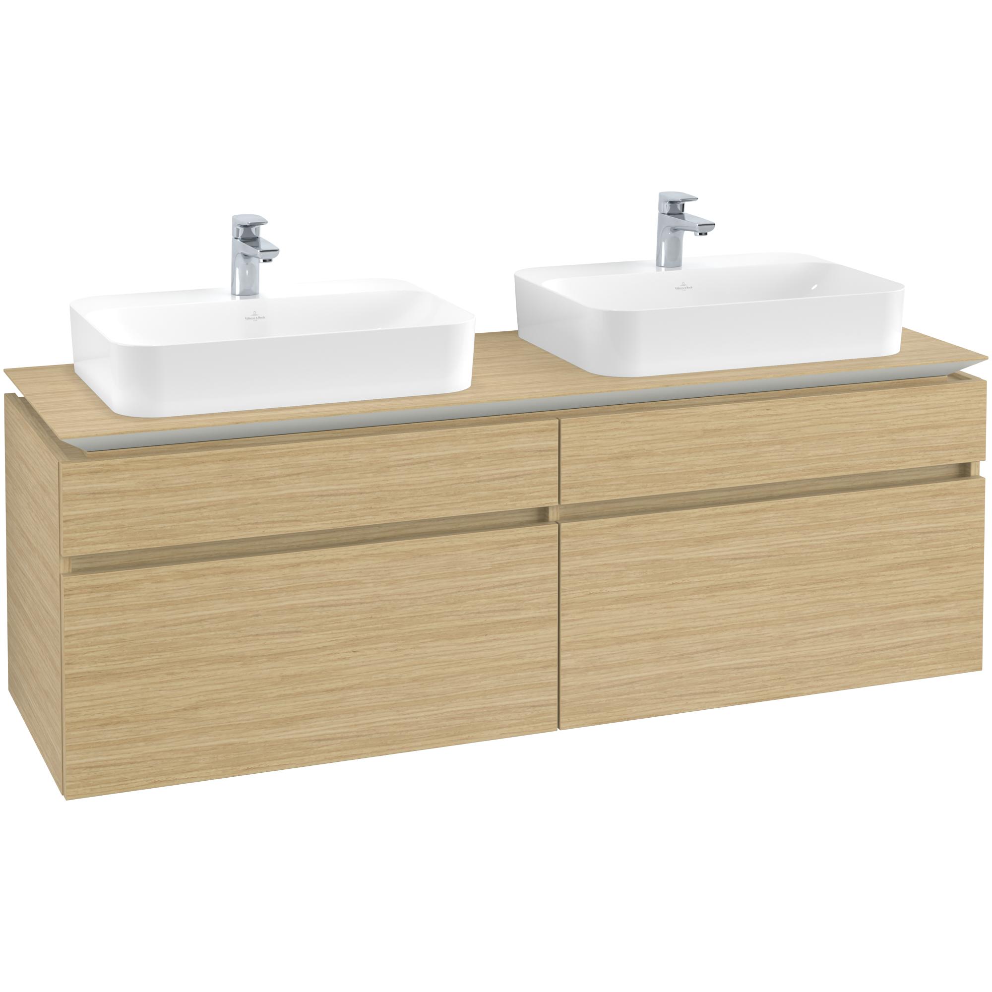 Tvättställsskåp Villeroy & Boch Legato 1600 med 4 Lådor för Två Ytmonterade Tvättställ från Finion & Memento