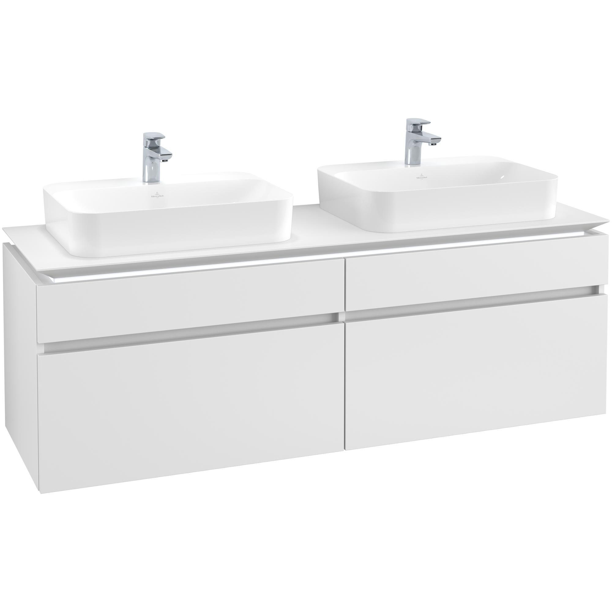 Tvättställsskåp Villeroy & Boch Legato 1600 med 4 Lådor för Två Ytmonterade Tvättställ från Finion & Memento | badrum - badrumsmobler - tvattstallsskap-och-kommod | KakelKungen