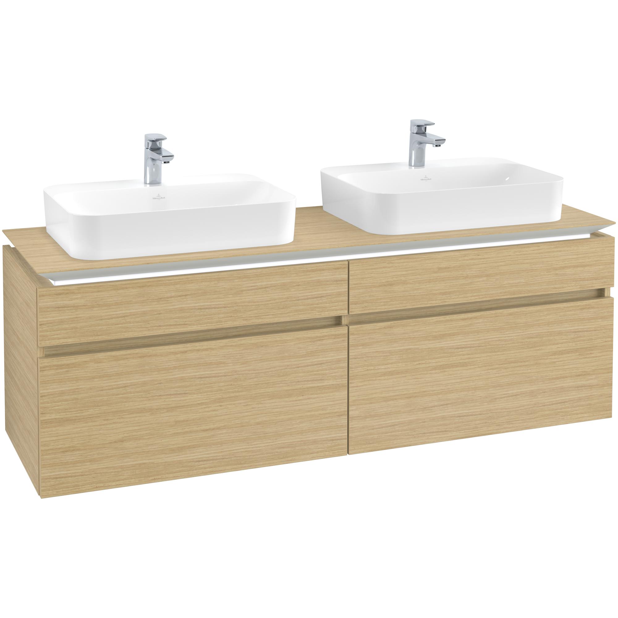 Tvättställsskåp Villeroy & Boch Legato 1600 med 4 Lådor för Två Ytmonterade Tvättställ från Finion & Memento | badrum - badrumsmobler - tvattstallsskap-och-kommod | KakelKungen