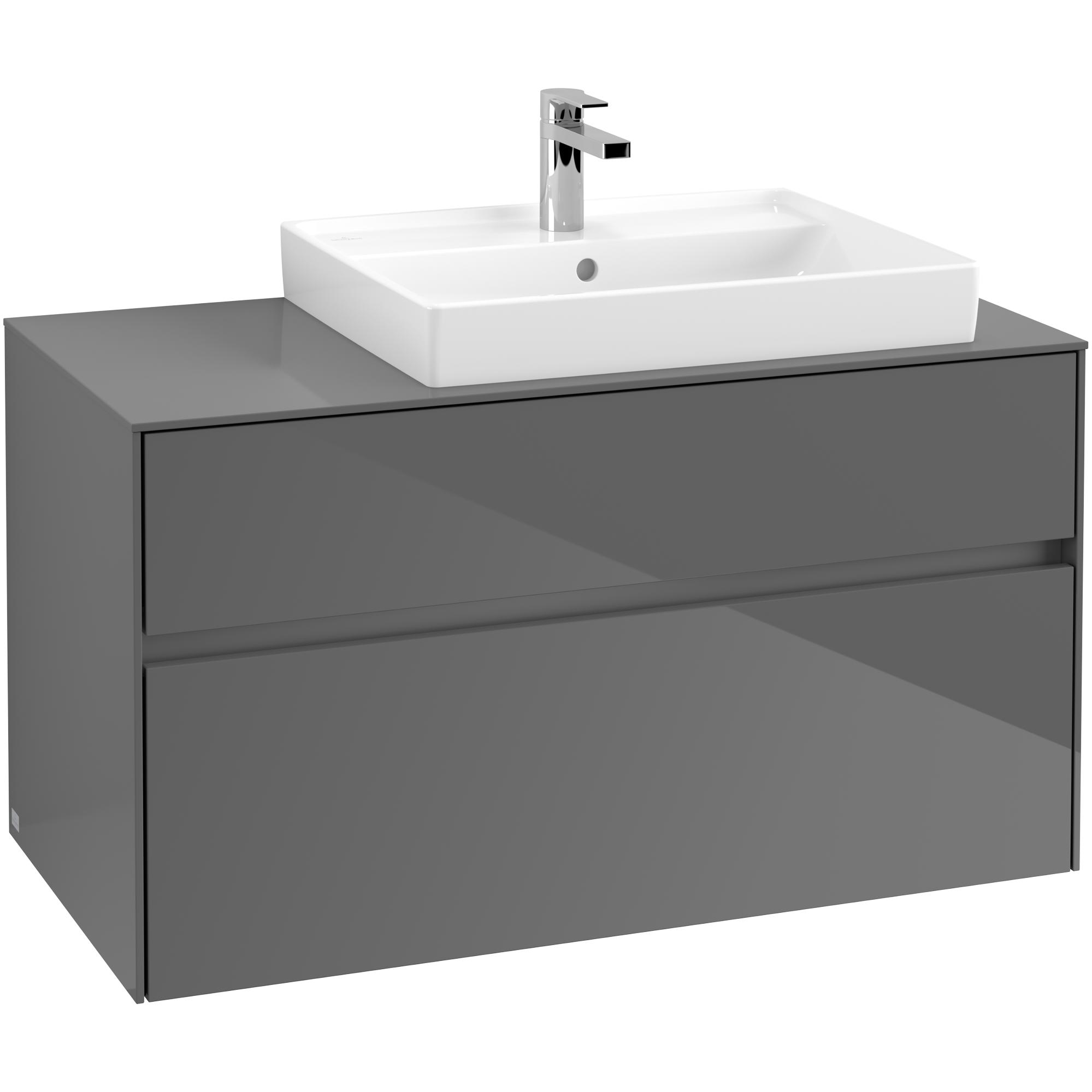 Tvättställsskåp Villeroy & Boch Collaro 100 cm med 2 Lådor för Ovanpåliggande Tvättställ | badrum - badrumsmobler - tvattstallsskap-och-kommod | KakelKungen