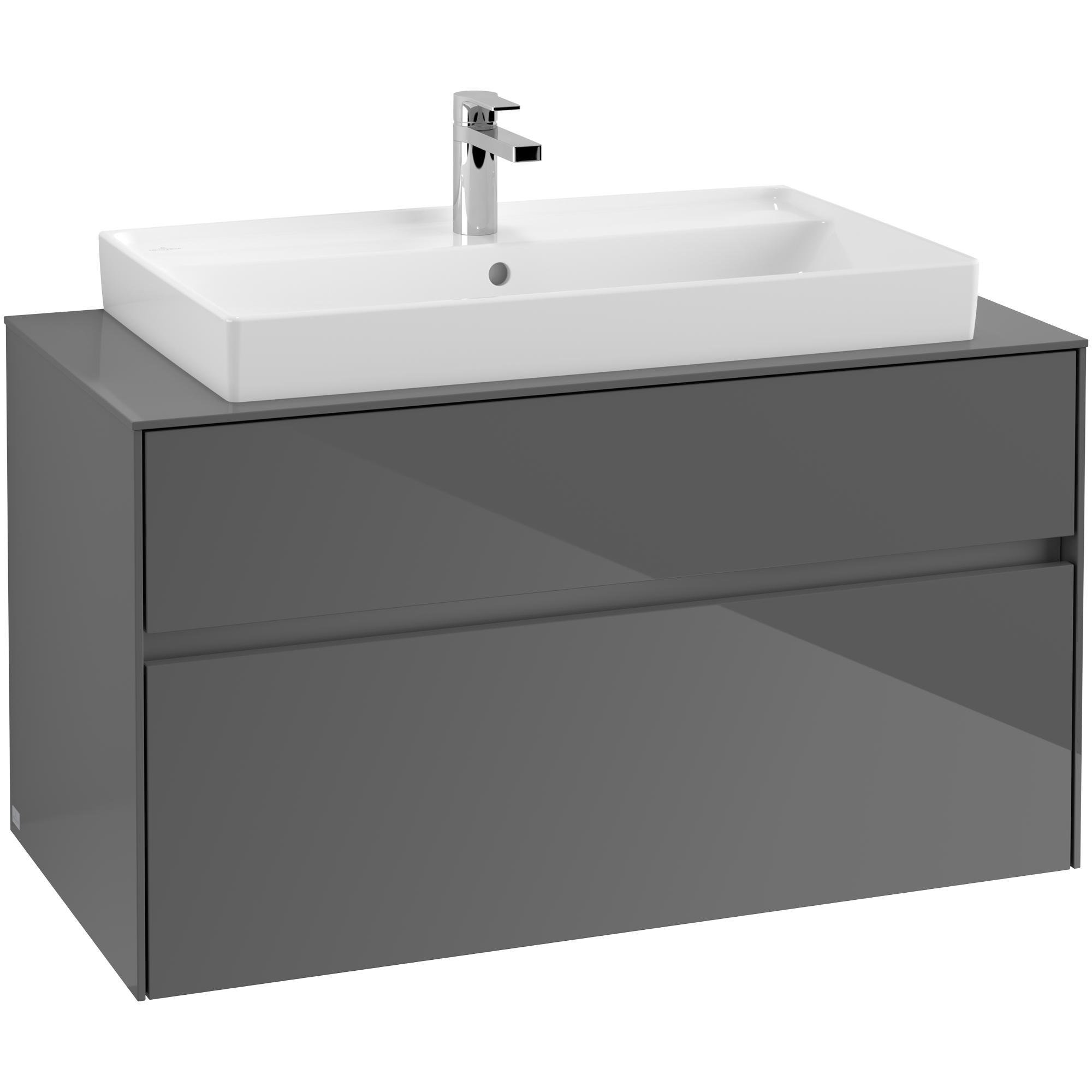 Tvättställsskåp Villeroy & Boch Collaro 100 cm med 2 Lådor för Ovanpåliggande Skåpstvättställ | badrum - badrumsmobler - tvattstallsskap-och-kommod | KakelKungen