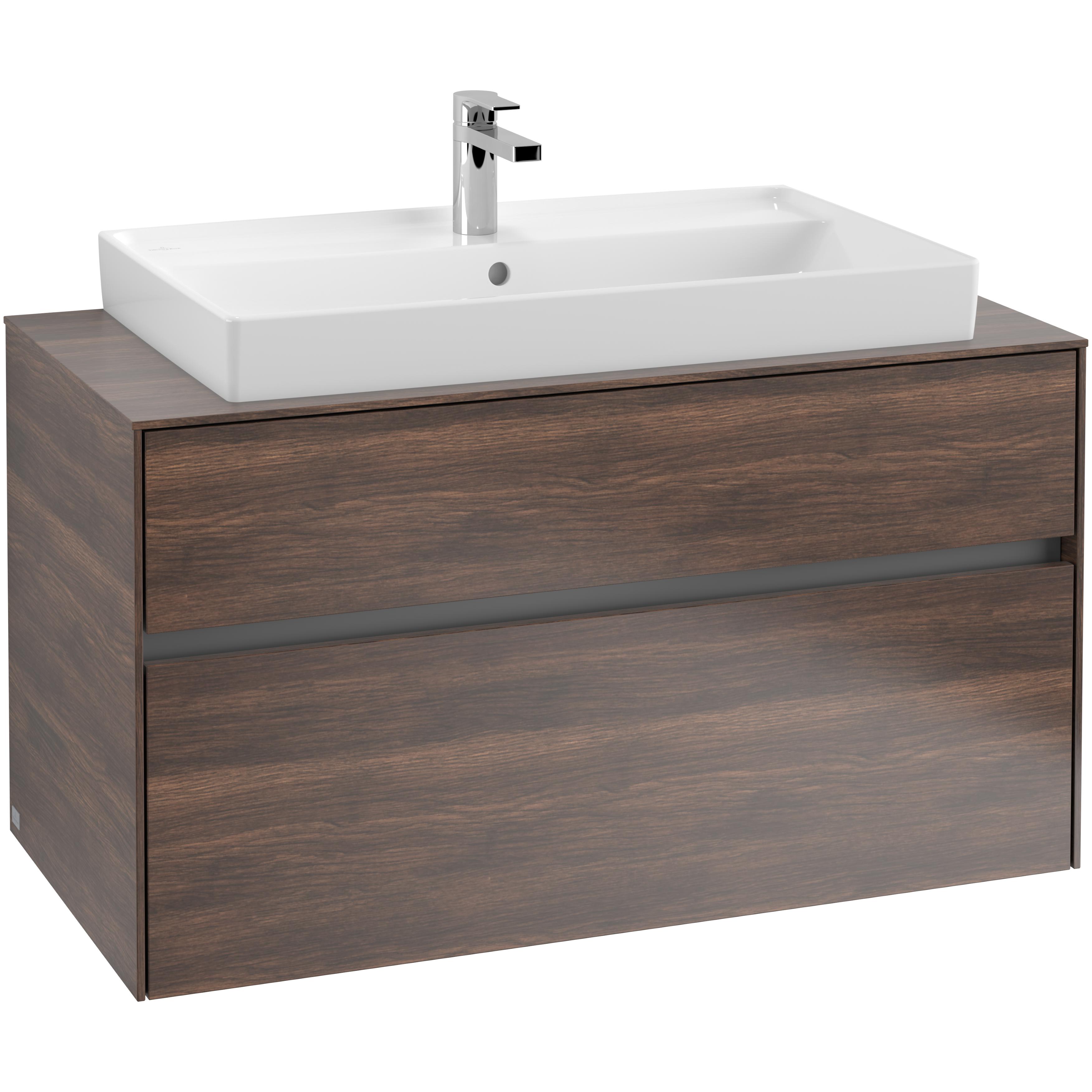 Tvättställsskåp Villeroy & Boch Collaro 100 cm med 2 Lådor för Ovanpåliggande Skåpstvättställ