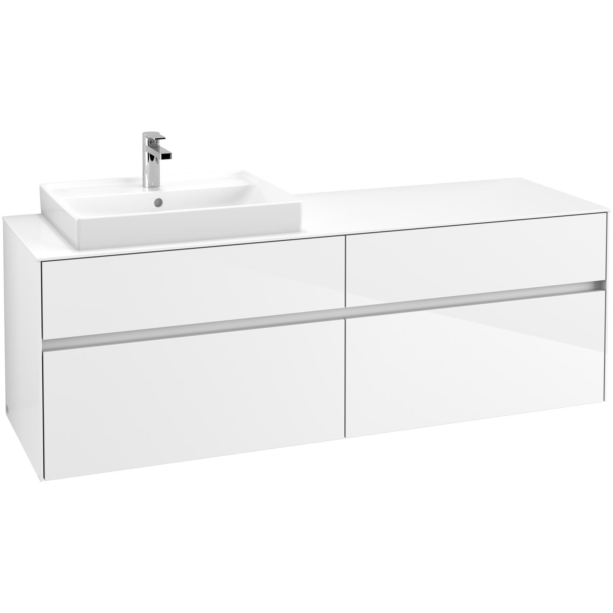 Tvättställsskåp Villeroy & Boch Collaro 160 cm med 4 Lådor för Ovanpåliggande Tvättställ | badrum - badrumsmobler - tvattstallsskap-och-kommod | KakelKungen