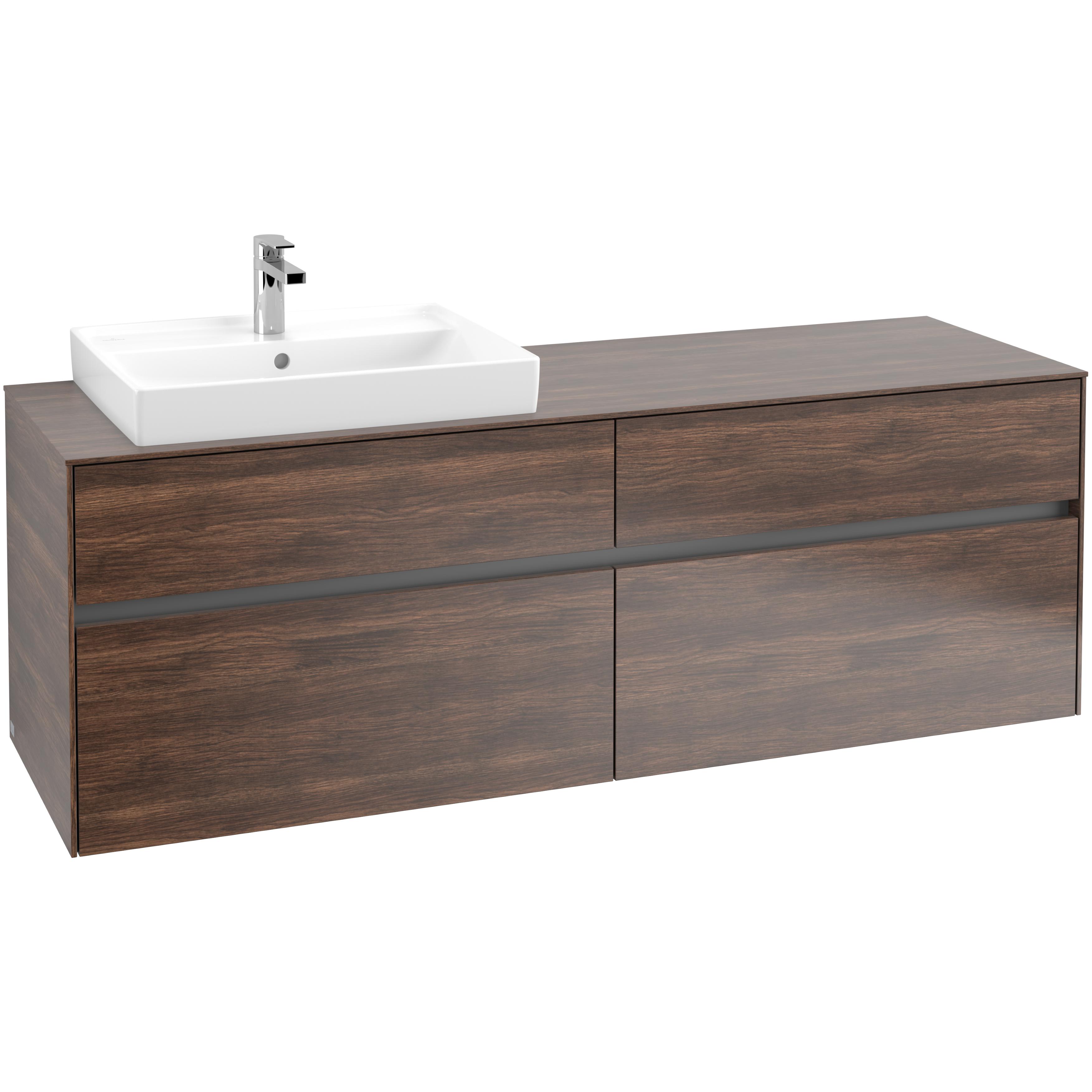 Tvättställsskåp Villeroy & Boch Collaro 160 cm med 4 Lådor för Ovanpåliggande Tvättställ | badrum - badrumsmobler - tvattstallsskap-och-kommod | KakelKungen