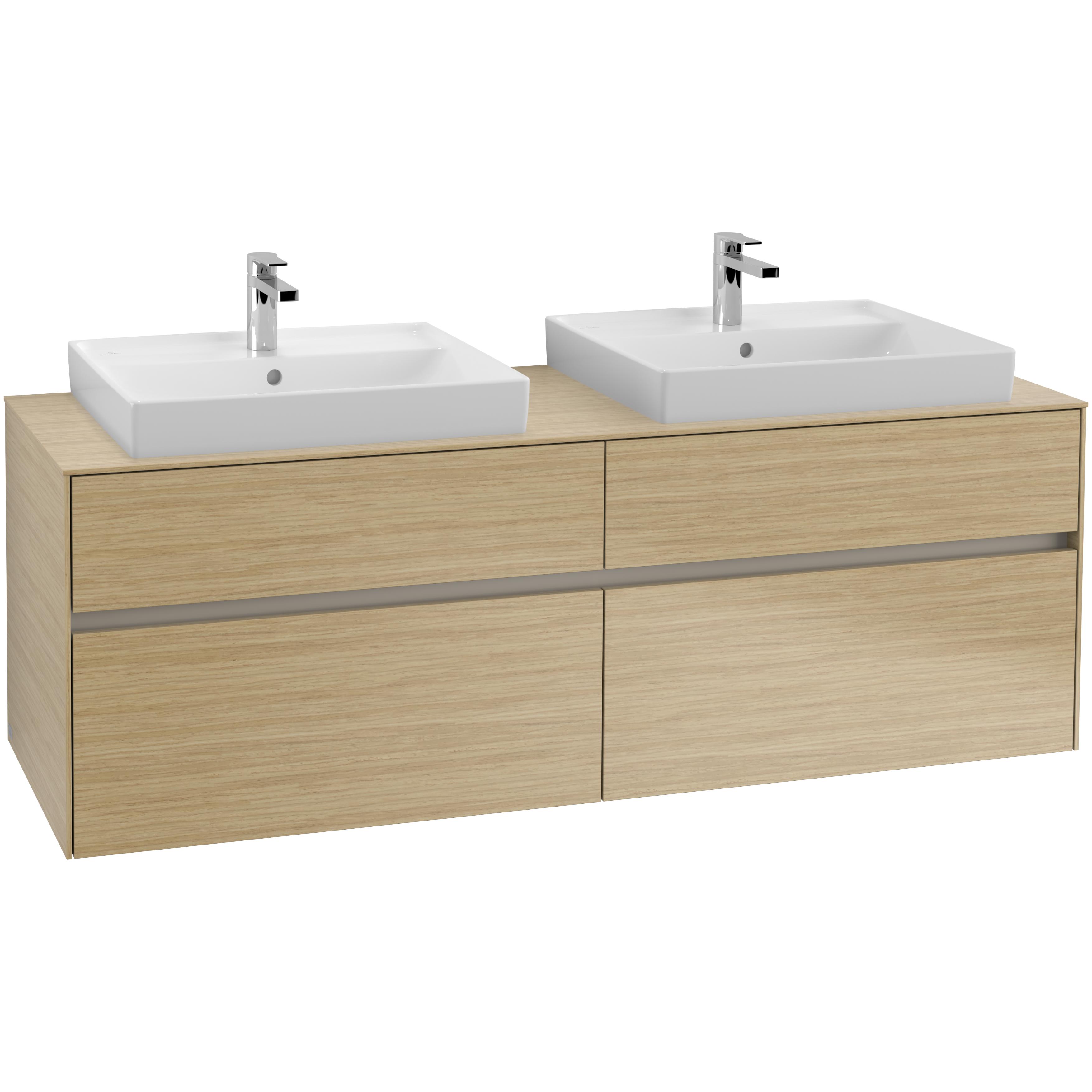 Tvättställsskåp Villeroy & Boch Collaro 160 cm med 4 Lådor för Ovanpåliggande Tvättställ | badrum - badrumsmobler - tvattstallsskap-och-kommod | KakelKungen