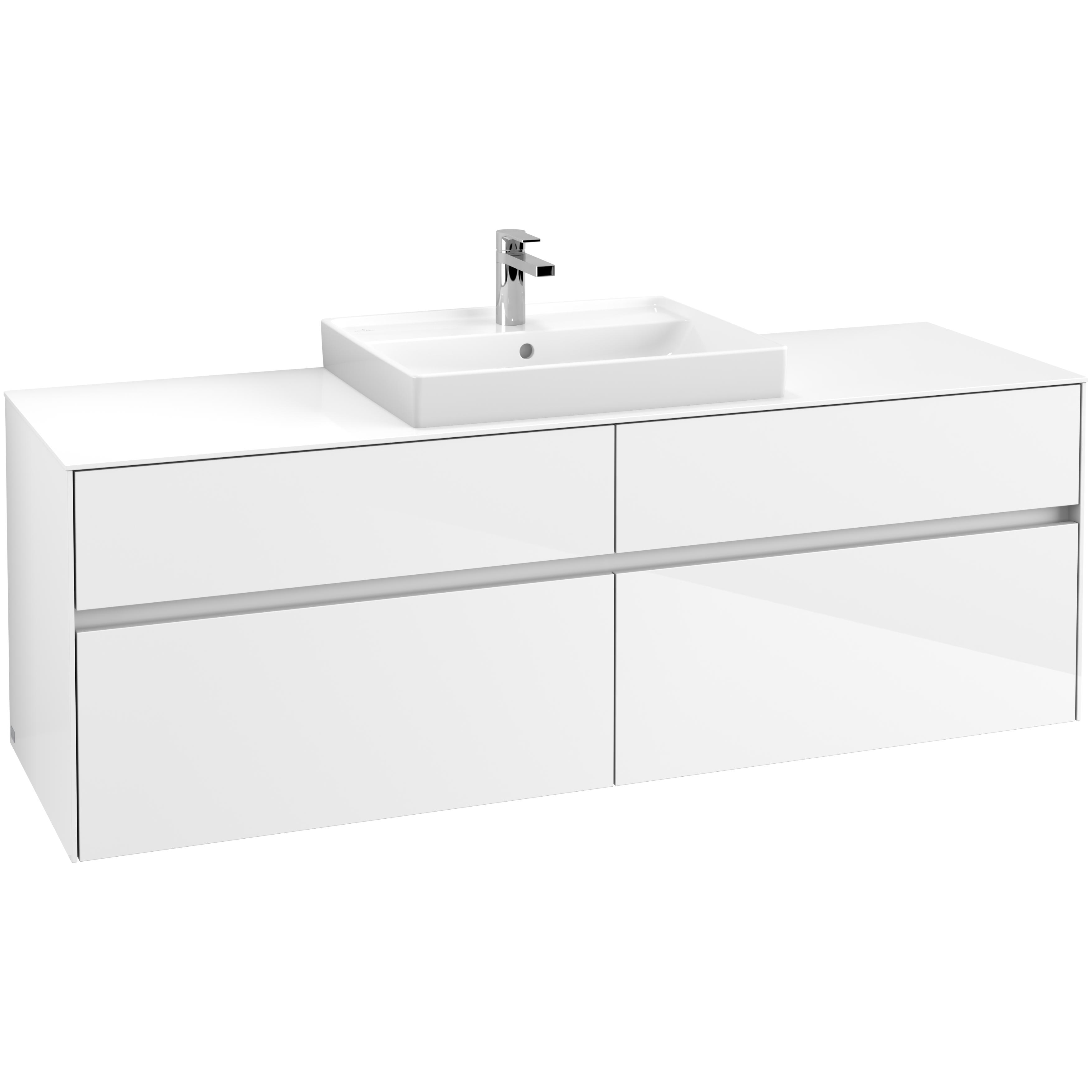 Tvättställsskåp Villeroy & Boch Collaro 160 cm med 4 Lådor för Ovanpåliggande Tvättställ | badrum - badrumsmobler - tvattstallsskap-och-kommod | KakelKungen